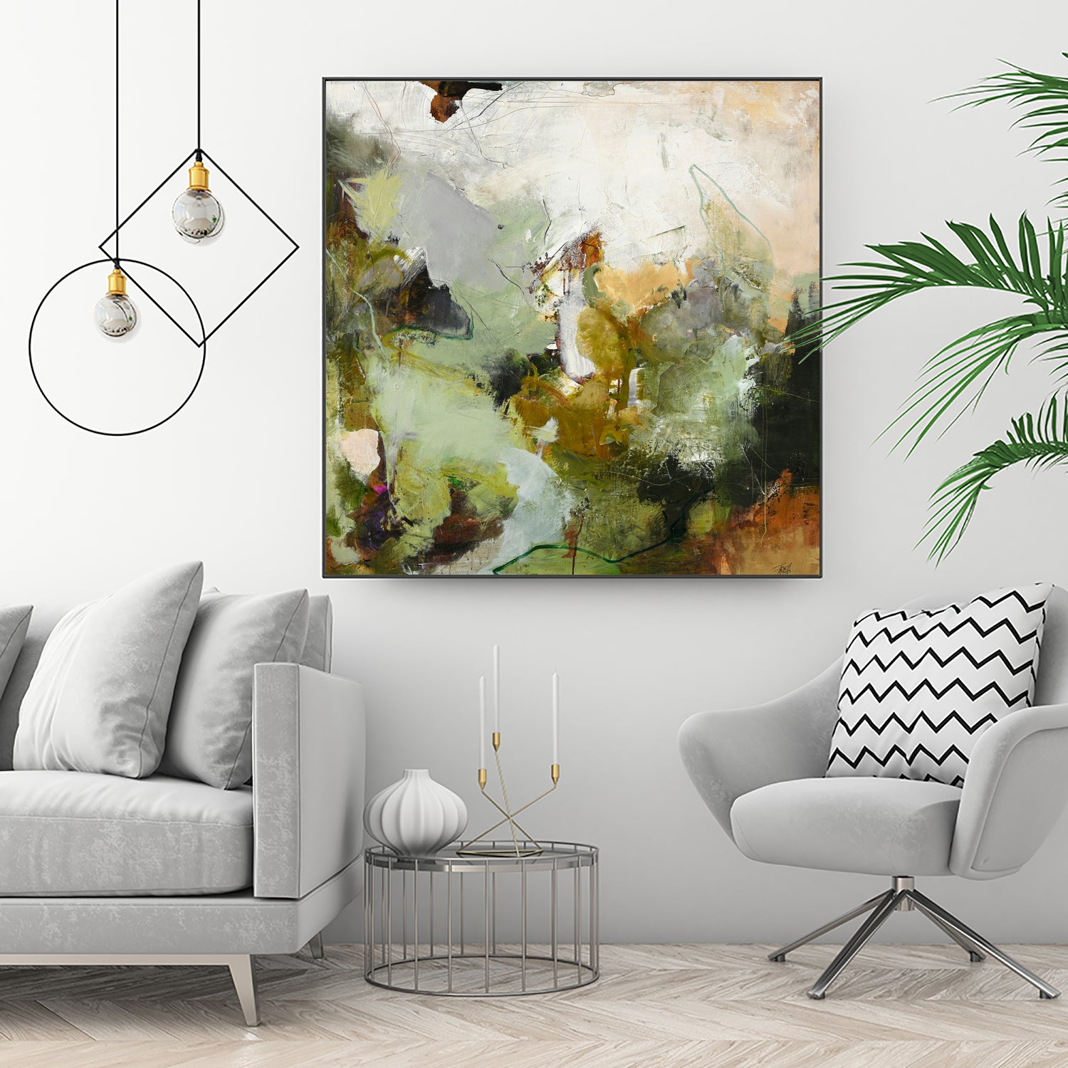 Evergreen 1 by Design Fabrikken on GIANT ART - gold floral/still life