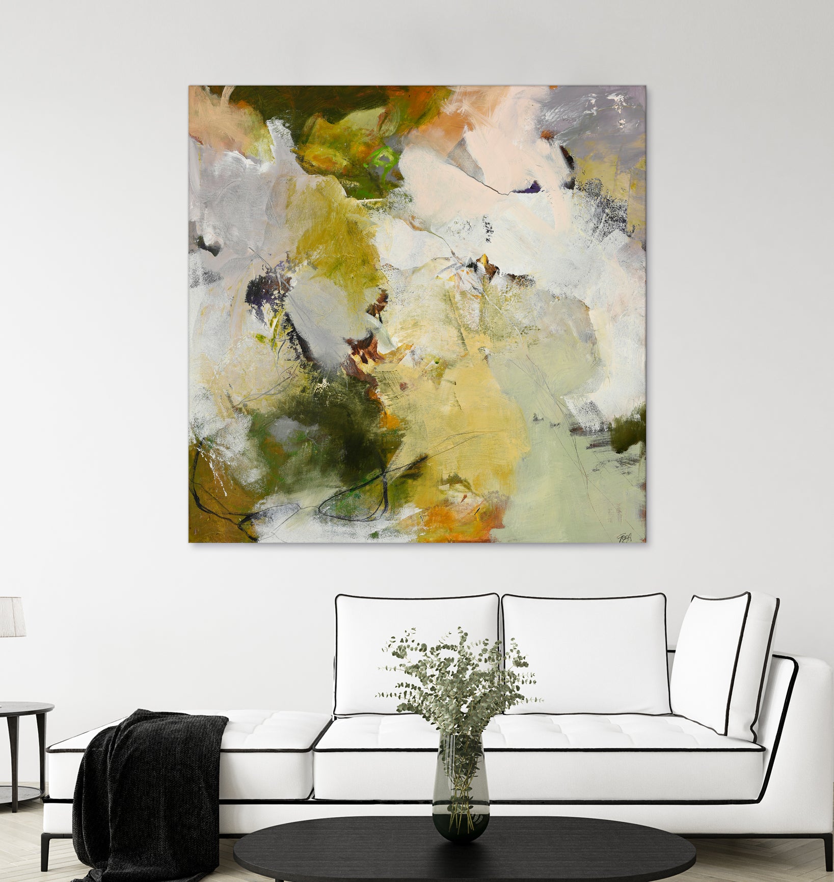 Evergreen 2 by Design Fabrikken on GIANT ART - gold floral/still life