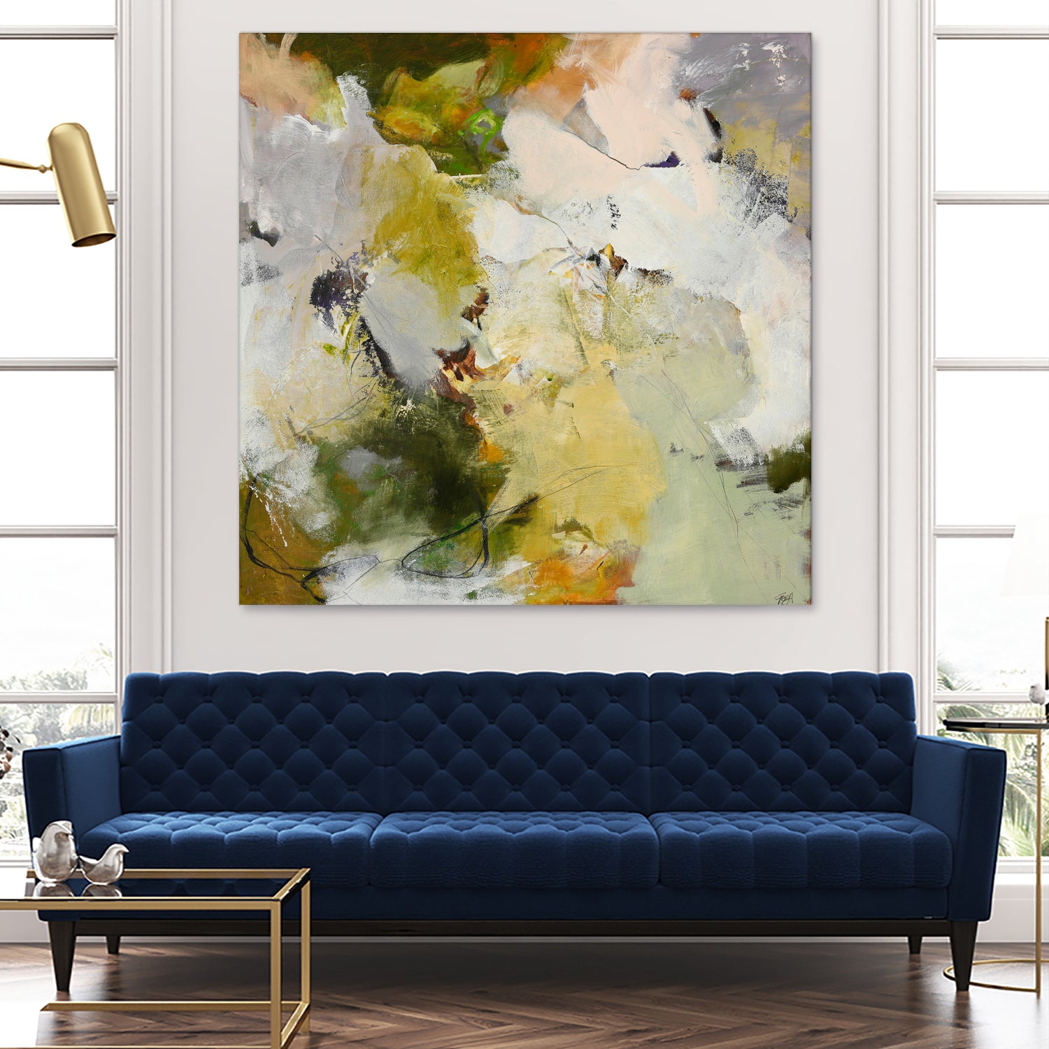 Evergreen 2 by Design Fabrikken on GIANT ART - gold floral/still life