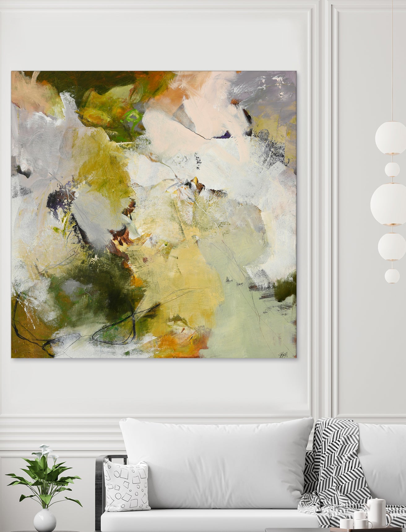 Evergreen 2 by Design Fabrikken on GIANT ART - gold floral/still life