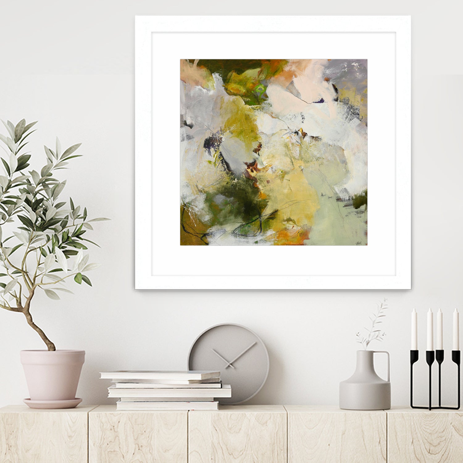 Evergreen 2 by Design Fabrikken on GIANT ART - gold floral/still life