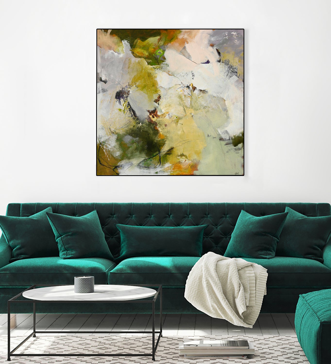 Evergreen 2 by Design Fabrikken on GIANT ART - gold floral/still life