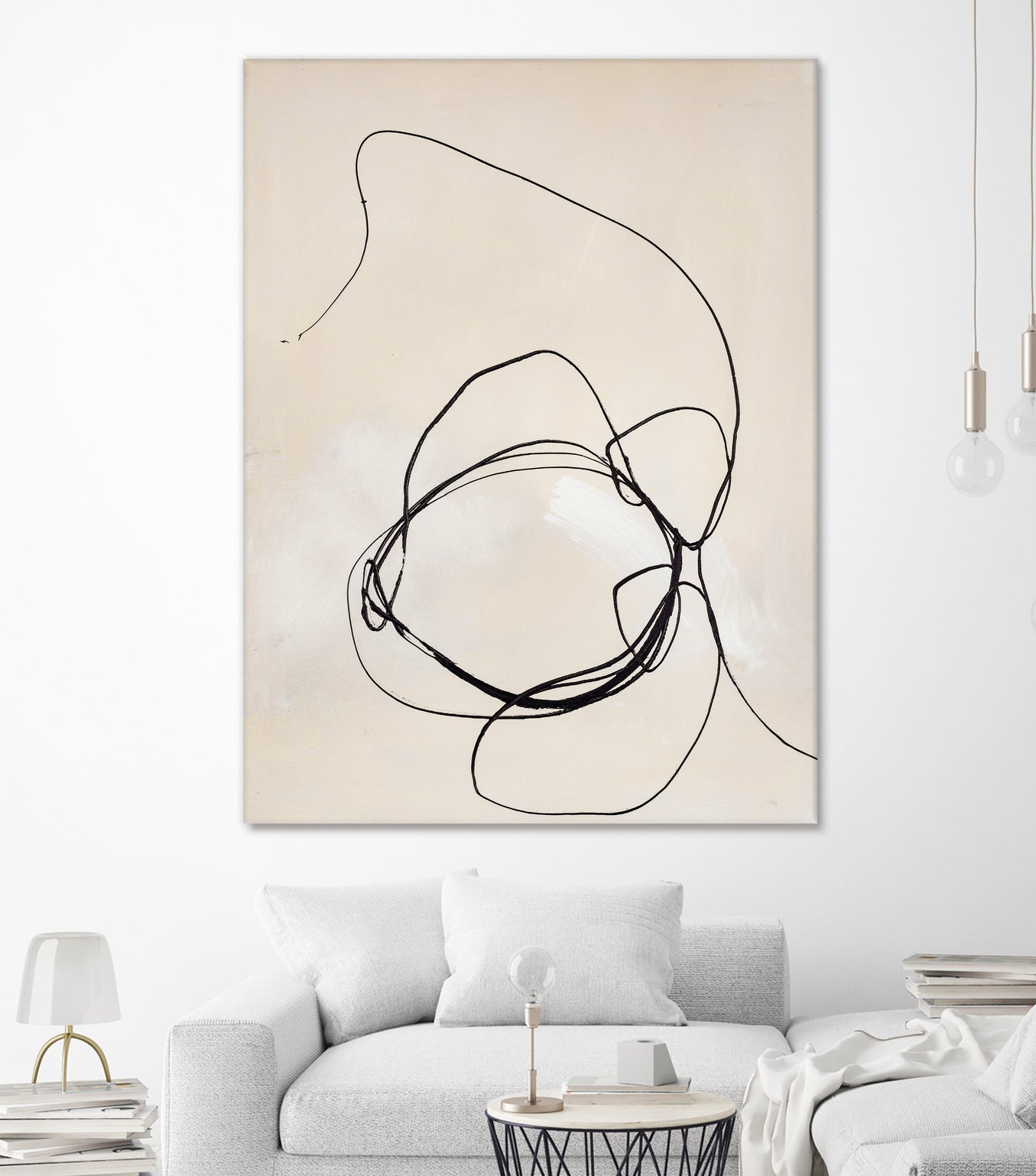 Fine Line 5 by Design Fabrikken on GIANT ART - beige linear