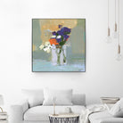 Bouquet With Polka Dots No. 8 by Kathleen Robbins on GIANT ART - gray contemporary