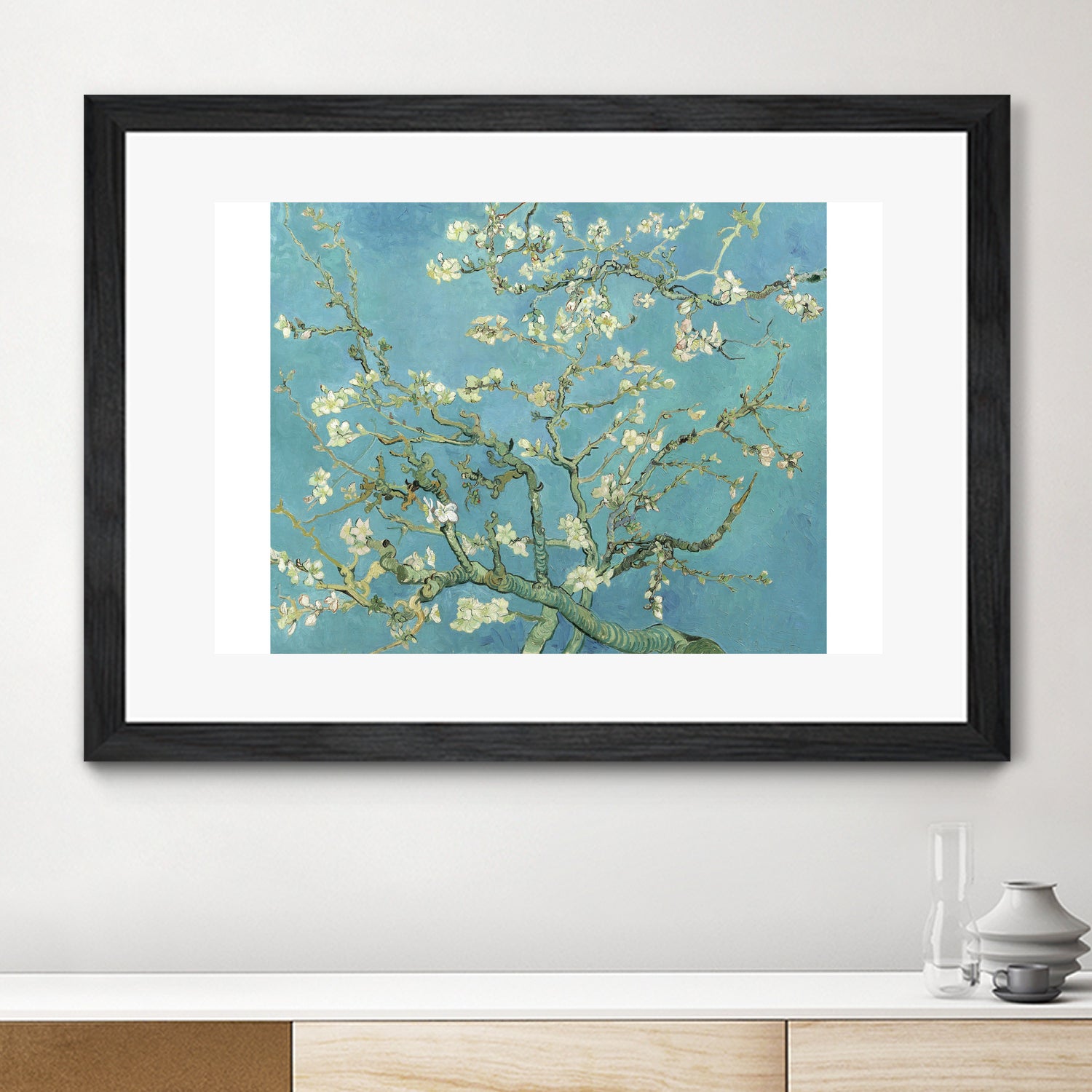 Almond Blossoms, 1890 by Vincent Blossoms, 1890 on GIANT ART - blue botanical blossoms