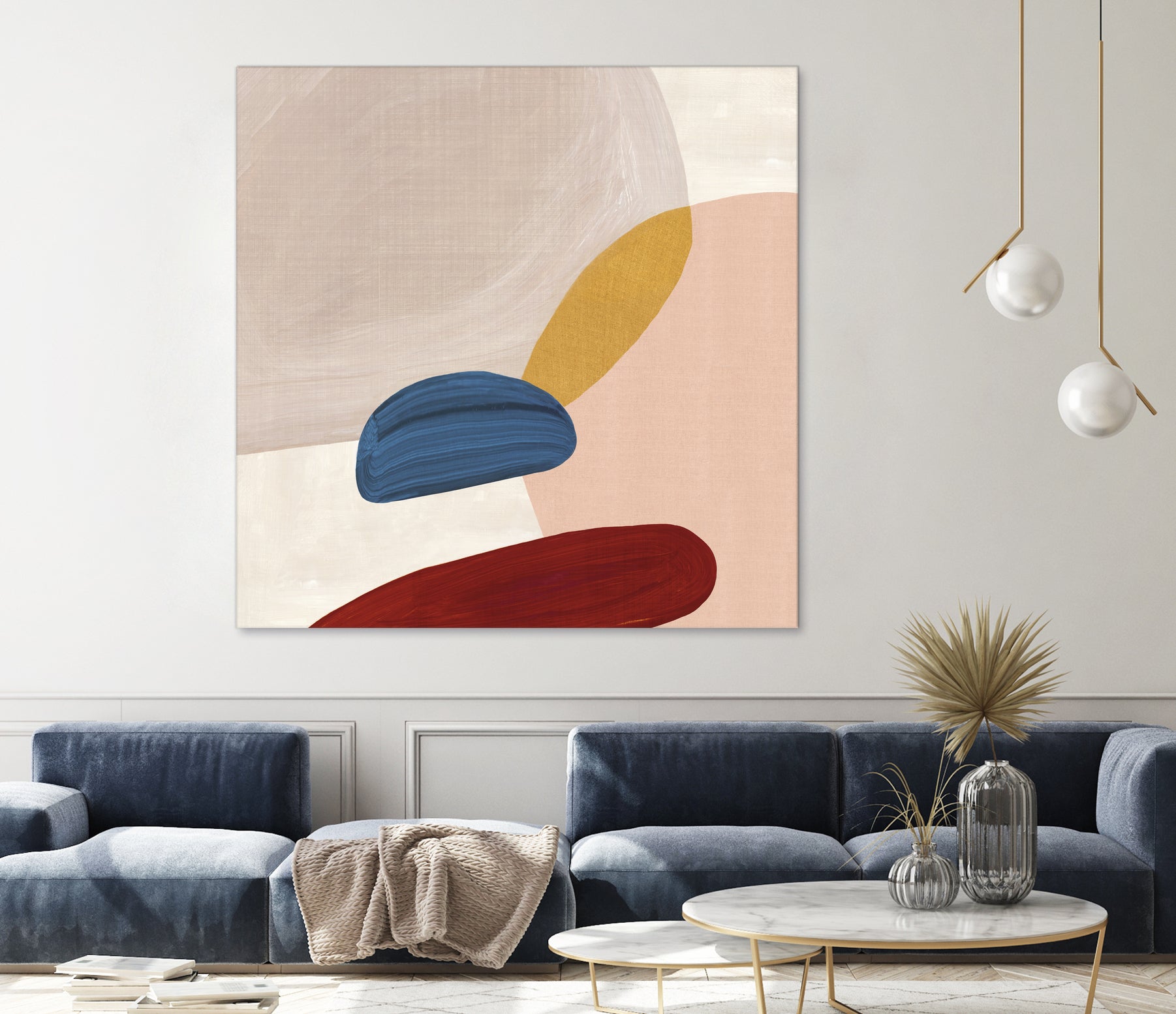 Pink Pebbles II by Eva Watts  on GIANT ART - pink shapes