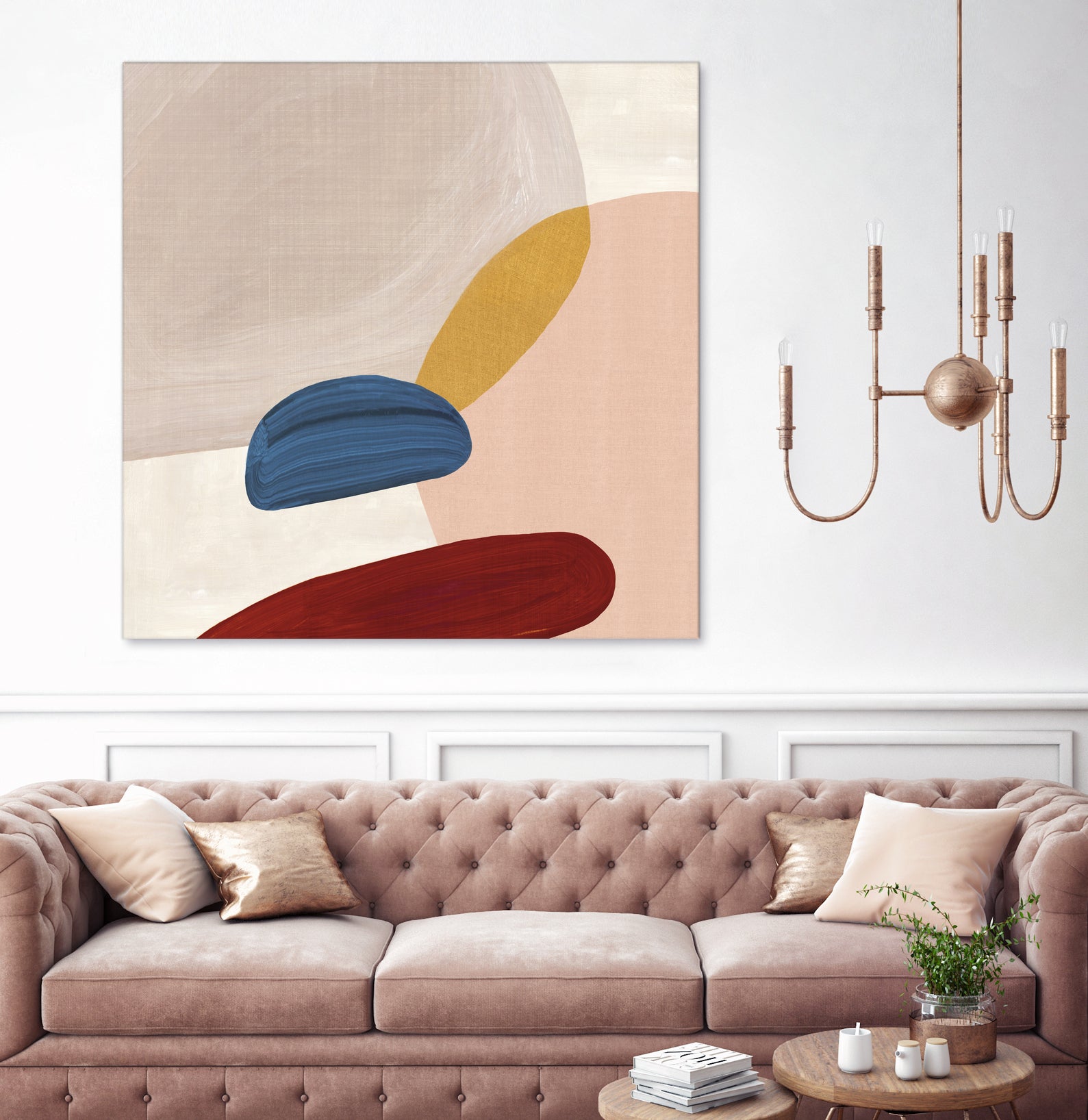 Pink Pebbles II by Eva Watts  on GIANT ART - pink shapes