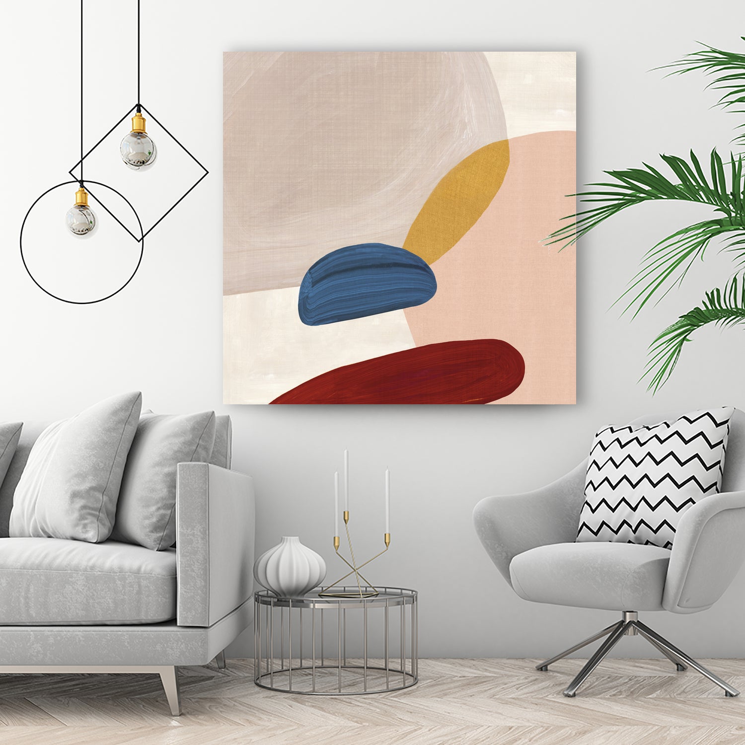 Pink Pebbles II by Eva Watts  on GIANT ART - pink shapes