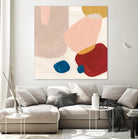 Pink Pebbles III by Eva Watts on GIANT ART - blue  shapes 