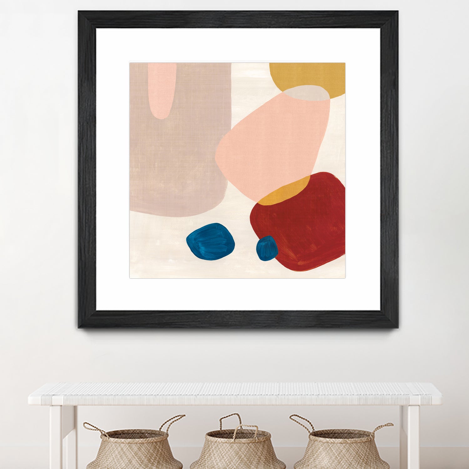 Pink Pebbles III by Eva Watts on GIANT ART - blue  shapes 