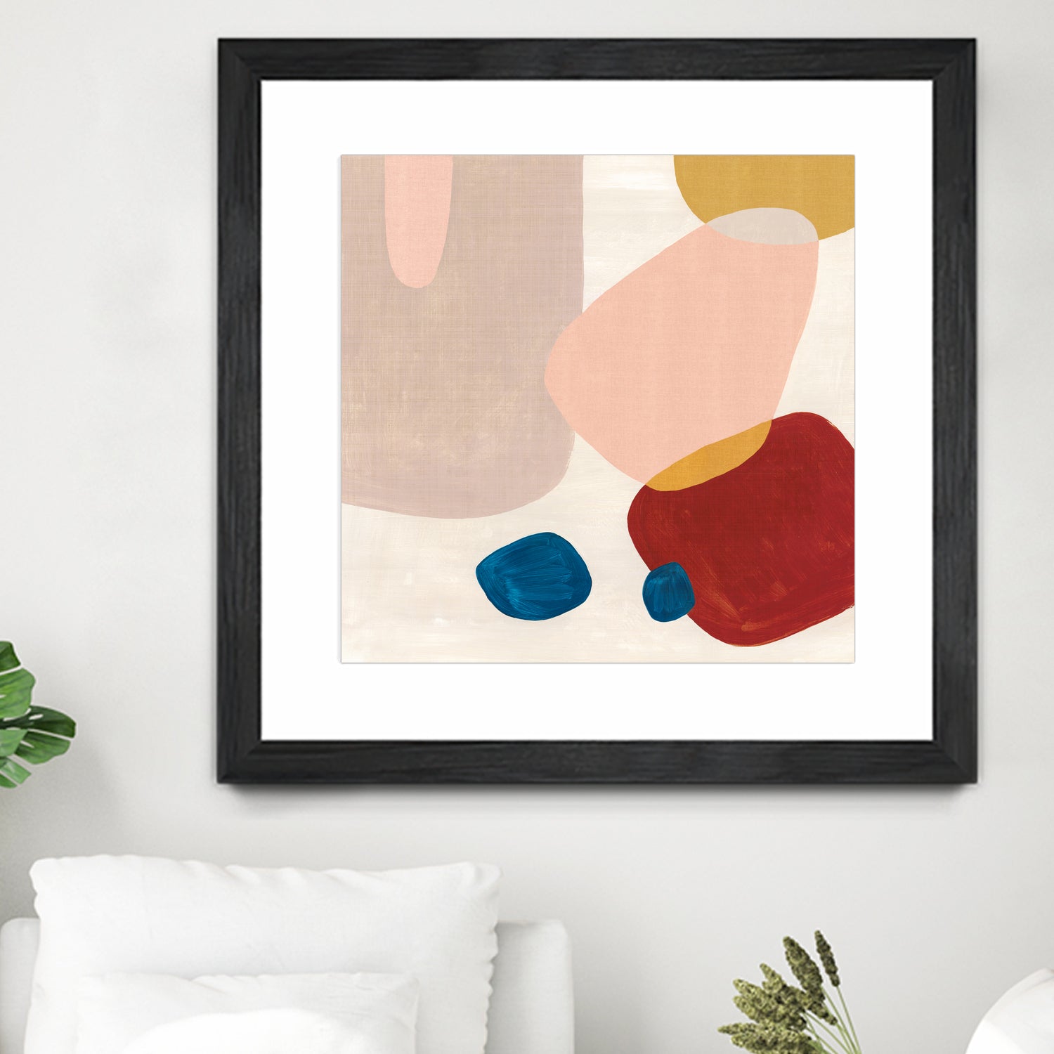 Pink Pebbles III by Eva Watts on GIANT ART - blue  shapes 