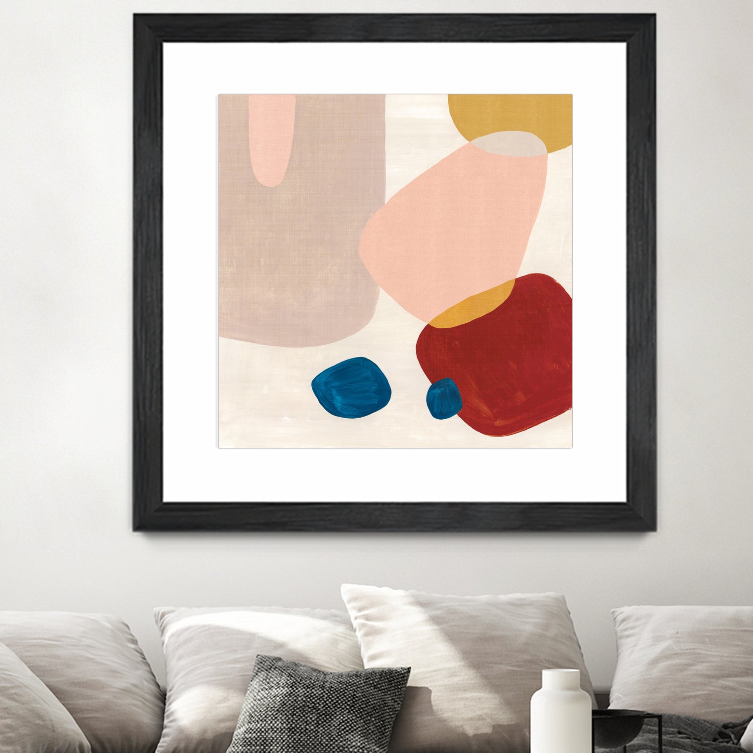 Pink Pebbles III by Eva Watts on GIANT ART - blue  shapes 