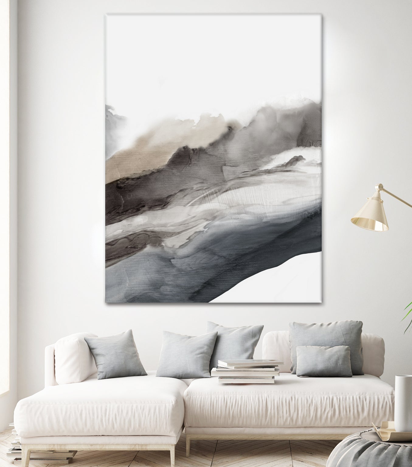Serene Cascade II by PI Studio  on GIANT ART - beige abstract
