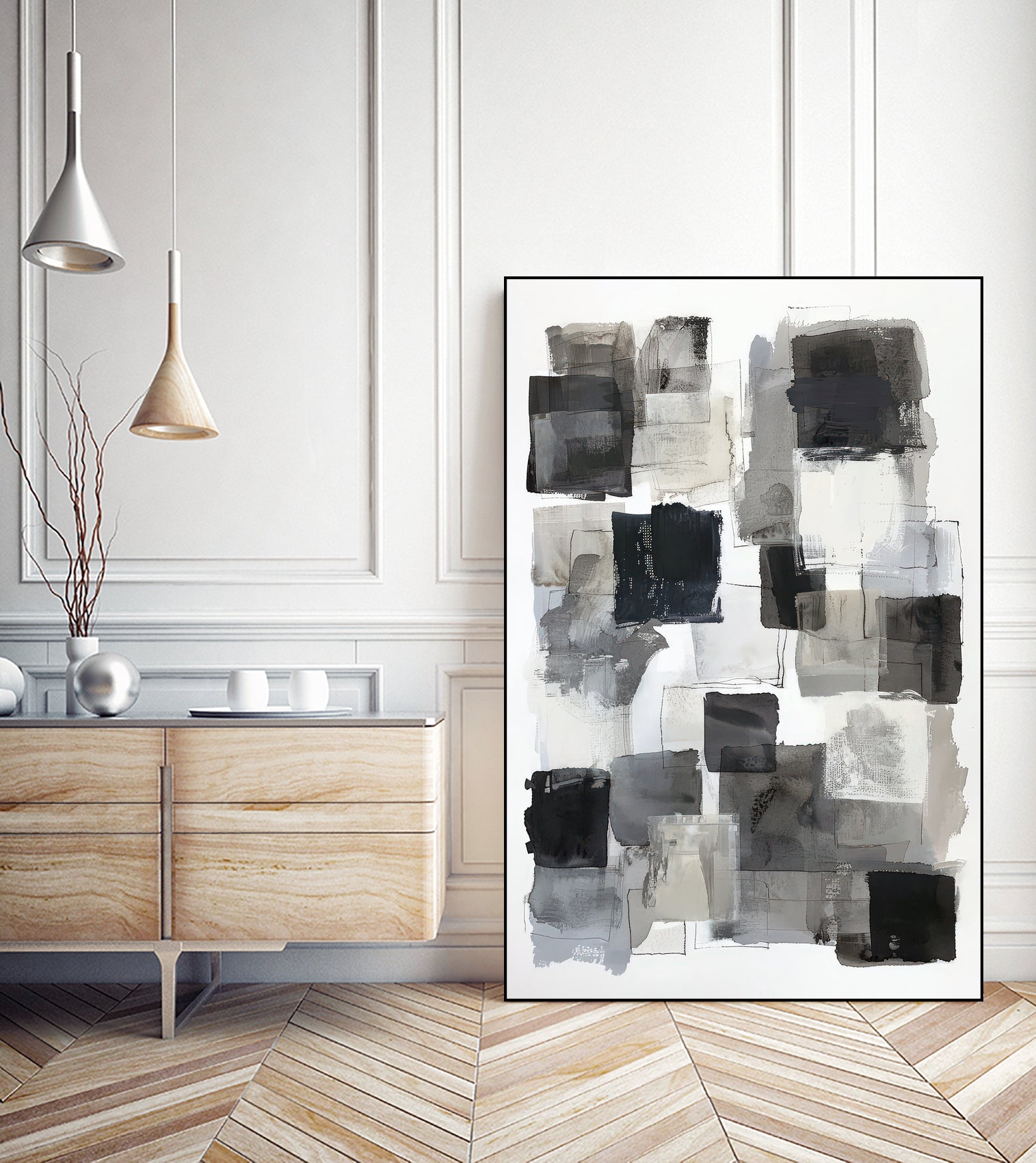 Monochrome Depth I by Raymond Powers on GIANT ART - abstract