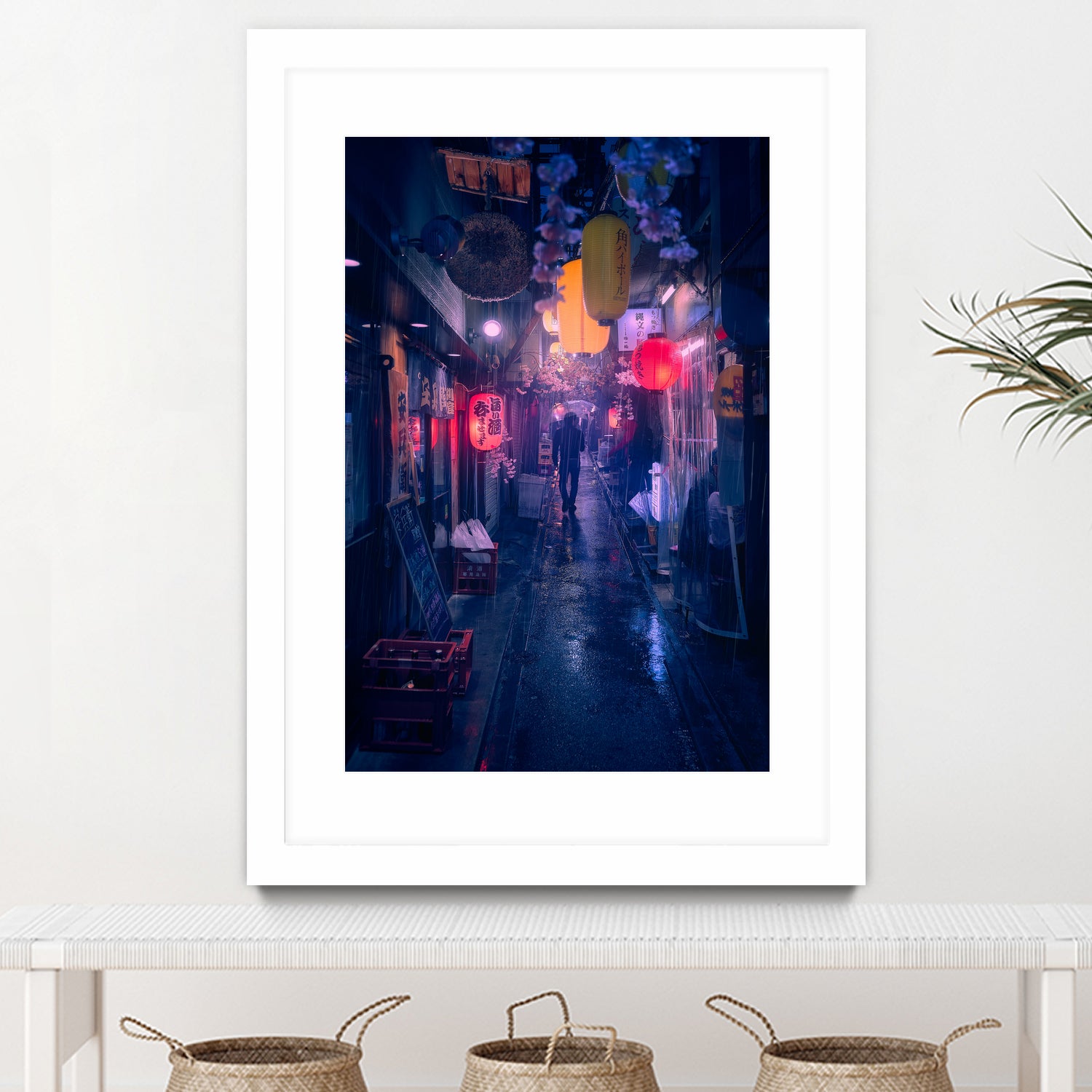 Tokyo Blue Rain by Javier on GIANT ART - night asia