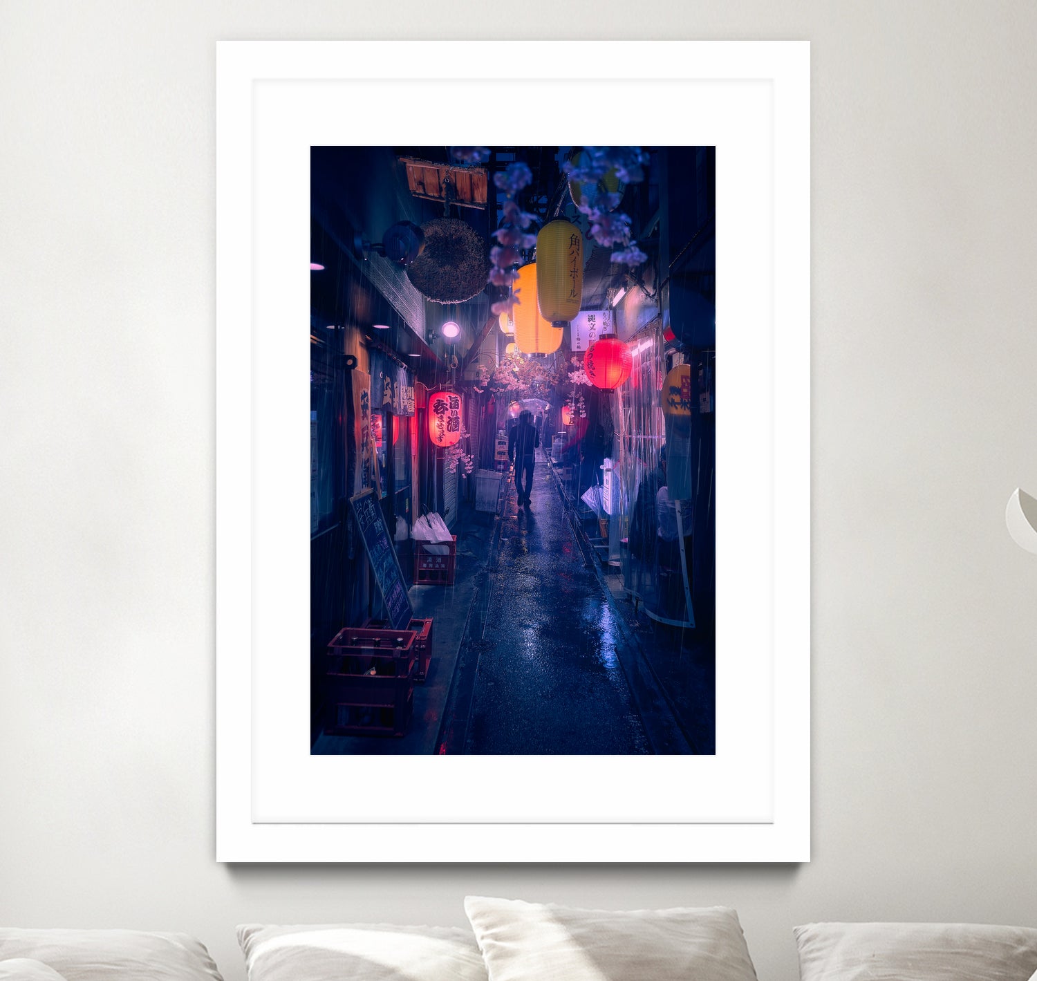 Tokyo Blue Rain by Javier on GIANT ART - night asia