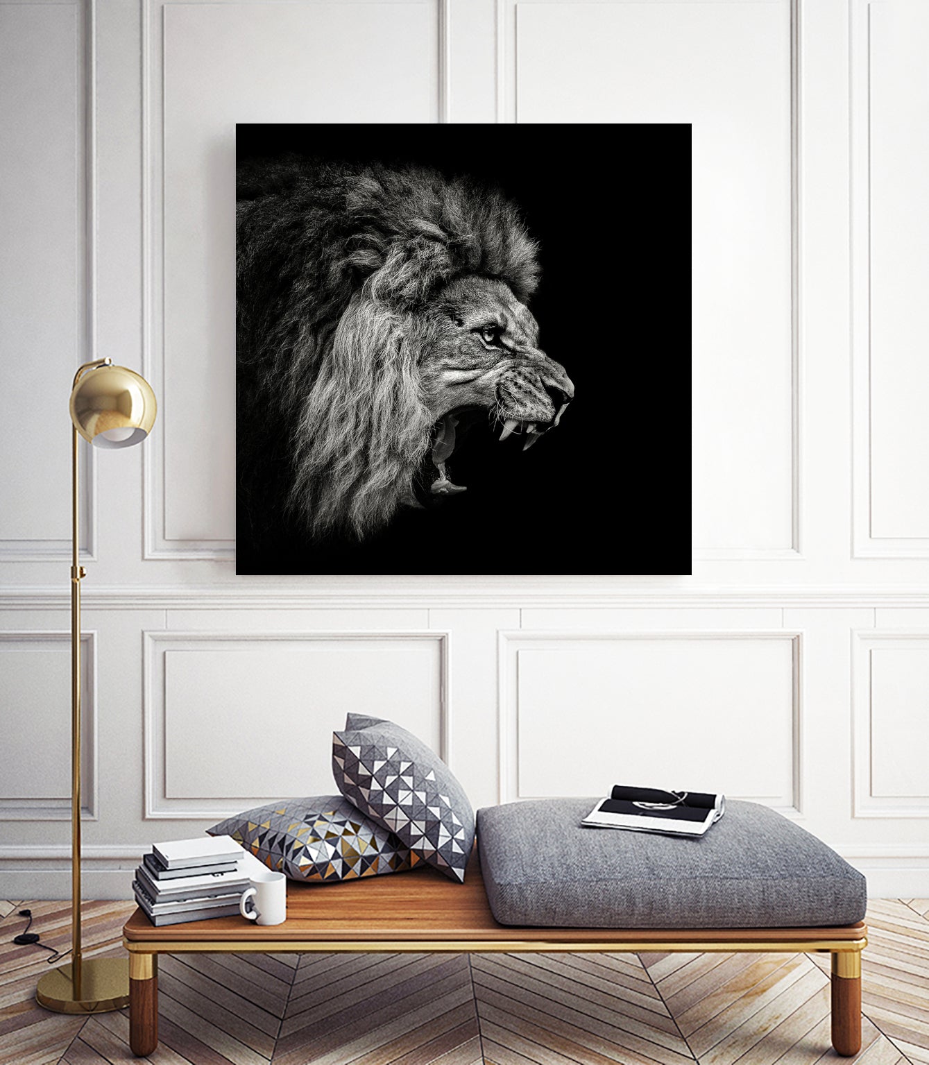 Roaring Lion #2 by Christian Meermann on GIANT ART - feline animal feline