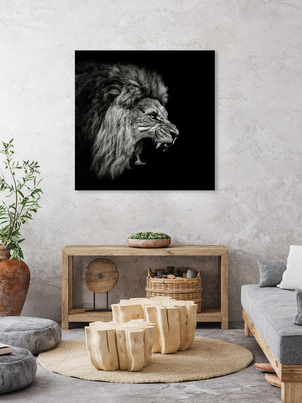 Roaring Lion #2 by Christian Meermann on GIANT ART - feline animal feline