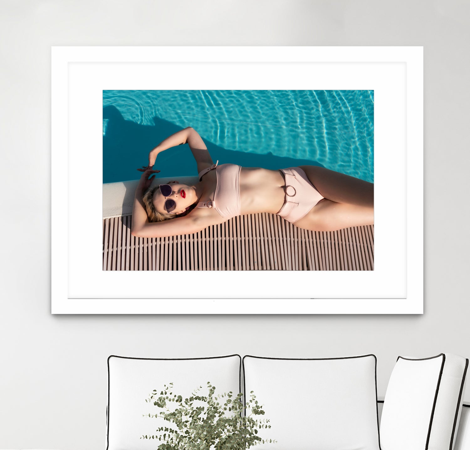 Poolside by Colin on GIANT ART - beige figurative sunbathing