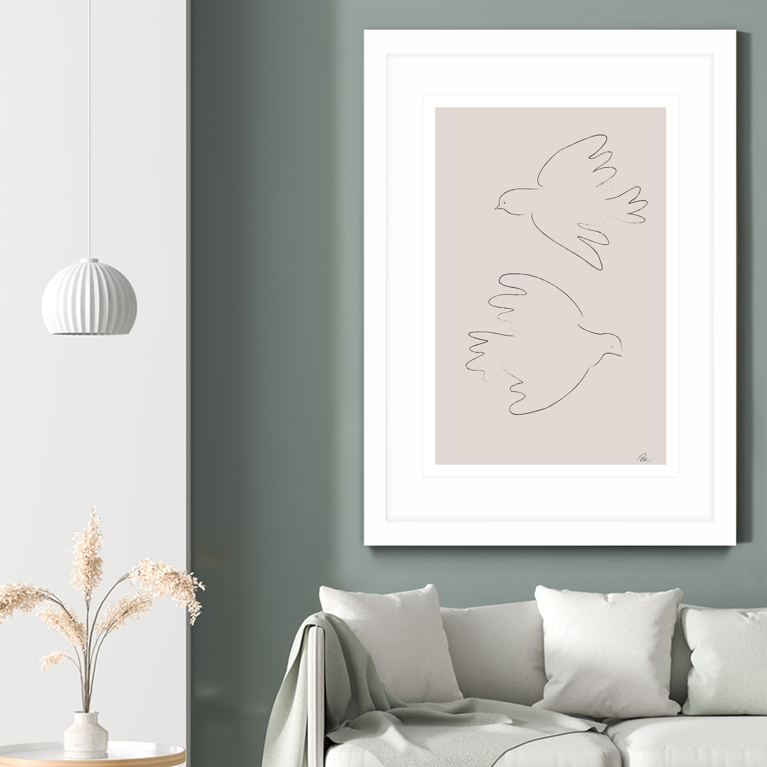 Two Doves by Pictufy on GIANT ART - line art dove