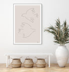 Two Doves by Pictufy on GIANT ART - line art dove