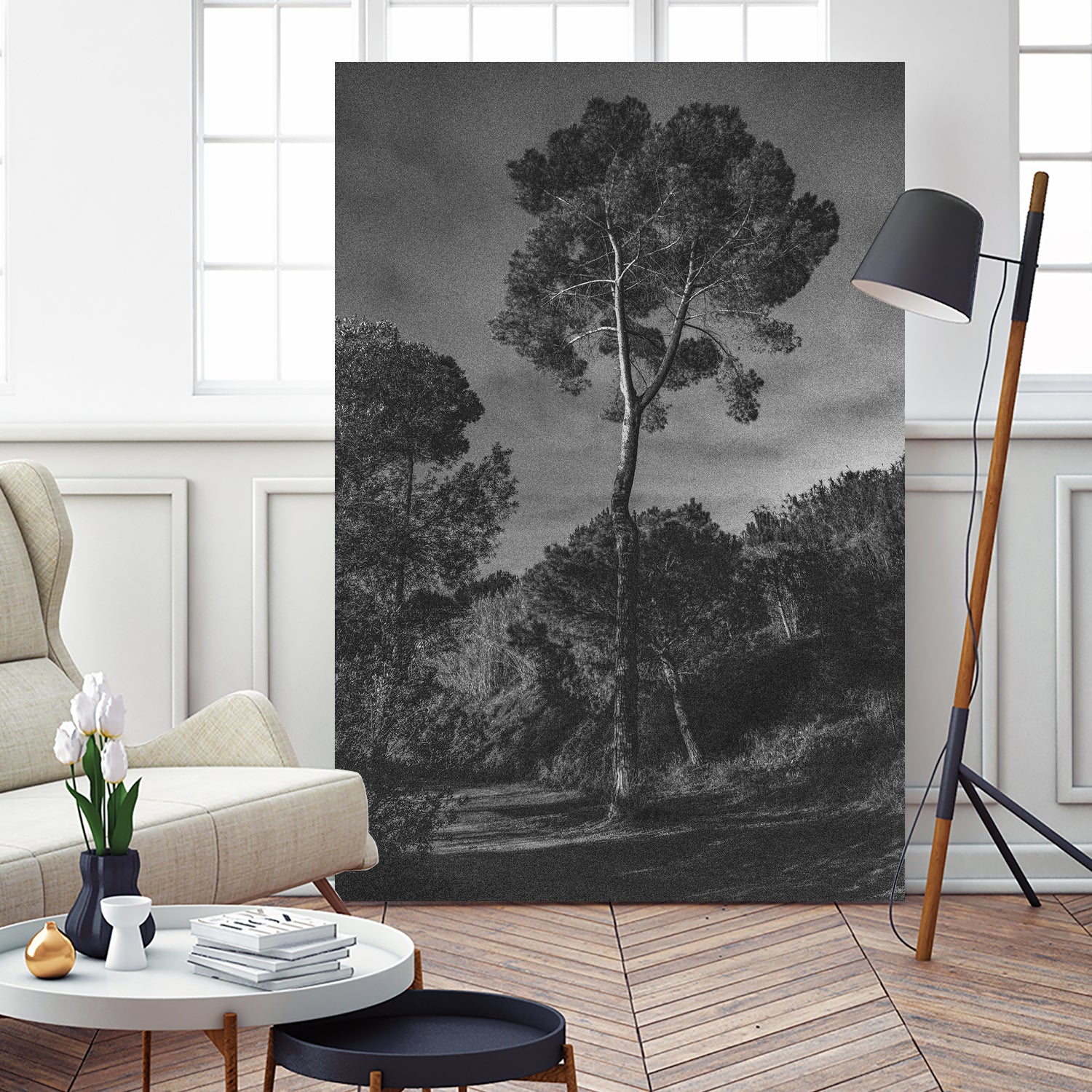 Arbores  by Pepa on GIANT ART - black botanical framed canvas
