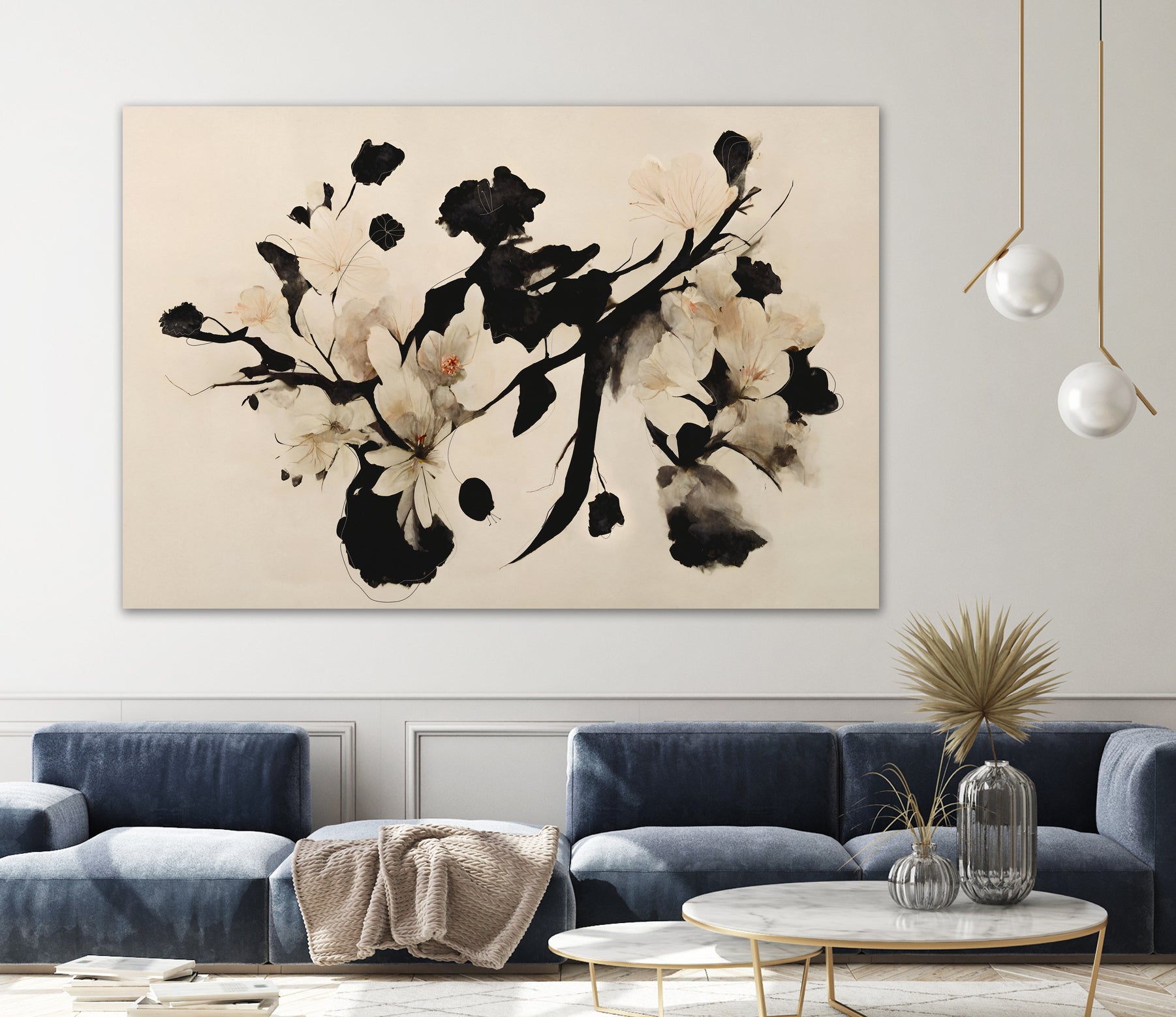 Cherry Blossom Branch by Treechild on GIANT ART - black  framed canvas
