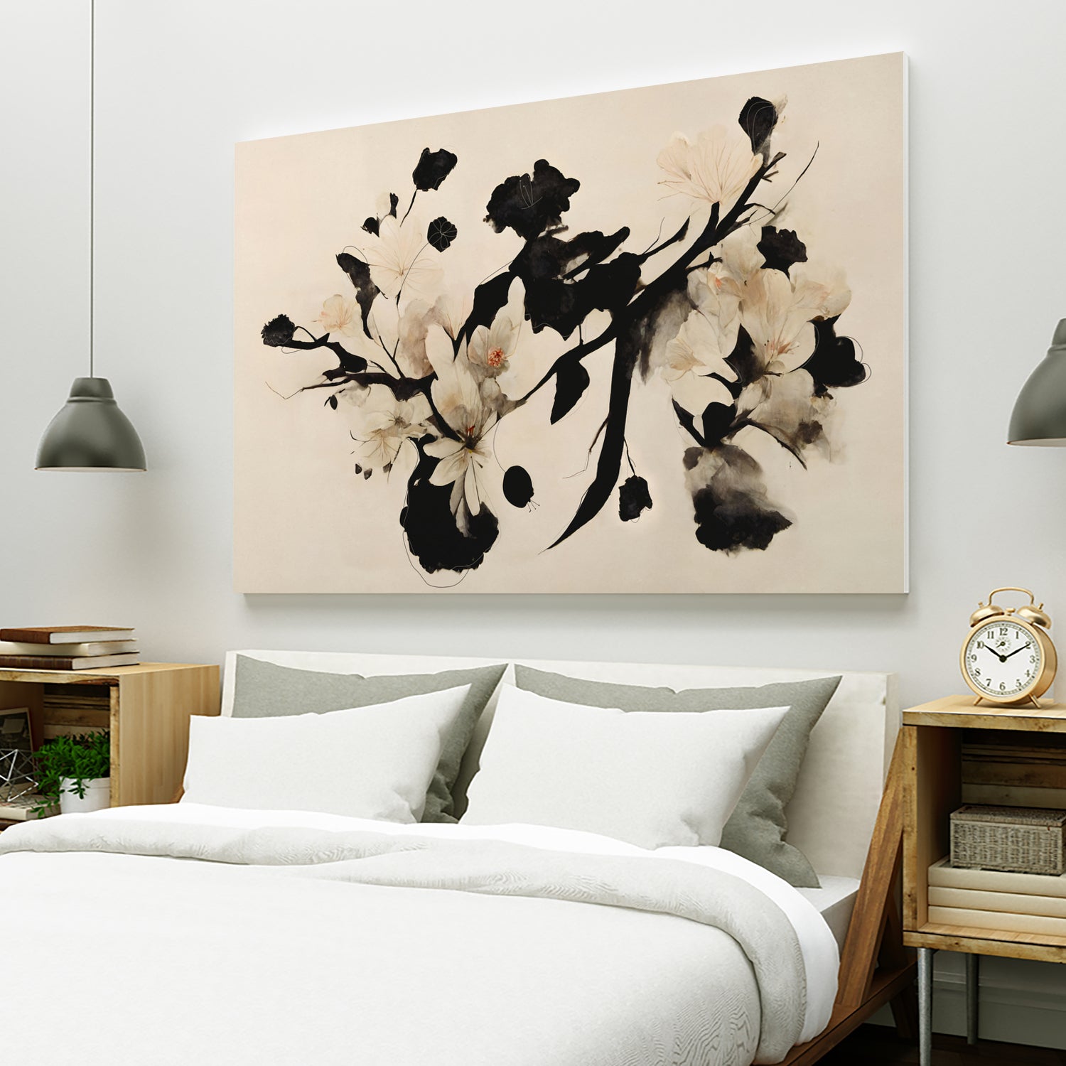 Cherry Blossom Branch by Treechild on GIANT ART - black  framed canvas