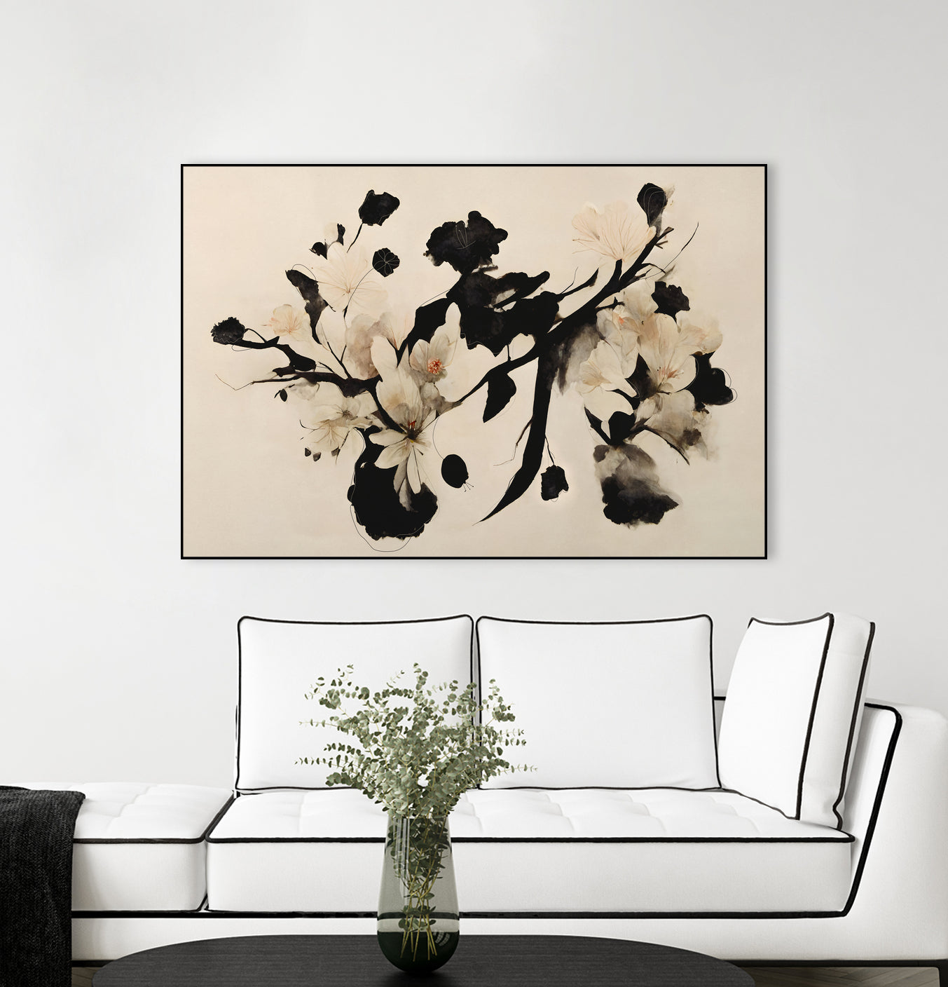 Cherry Blossom Branch by Treechild on GIANT ART - black  framed canvas