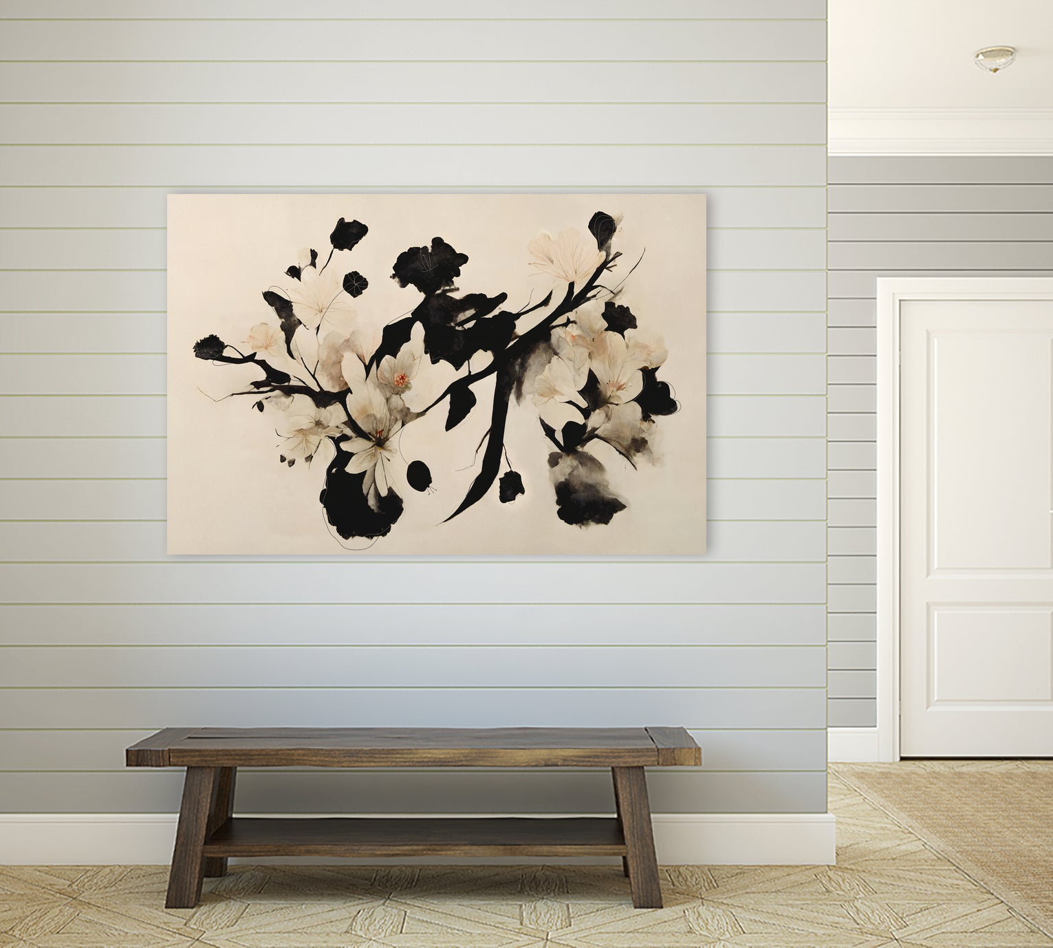 Cherry Blossom Branch by Treechild on GIANT ART - black  framed canvas