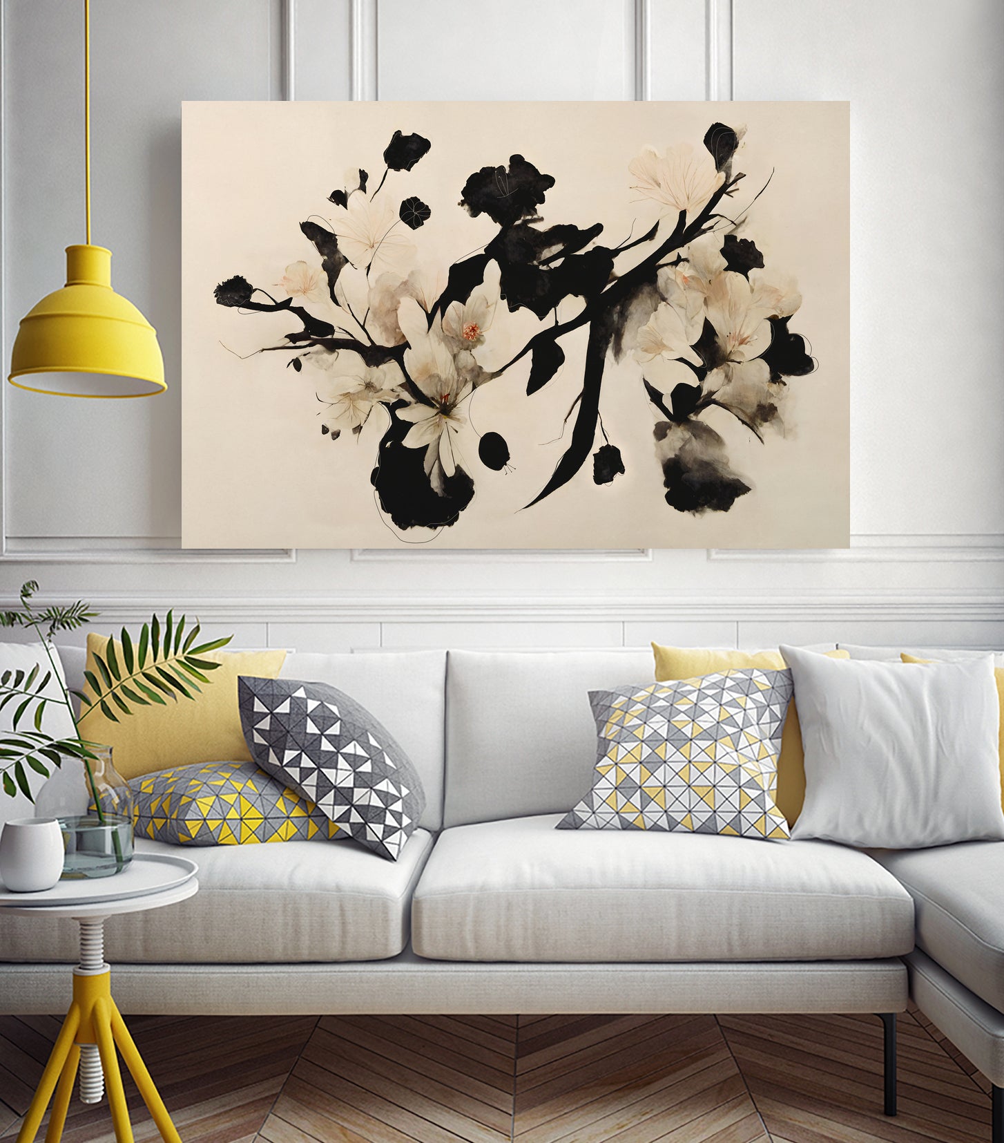 Cherry Blossom Branch by Treechild on GIANT ART - black  framed canvas