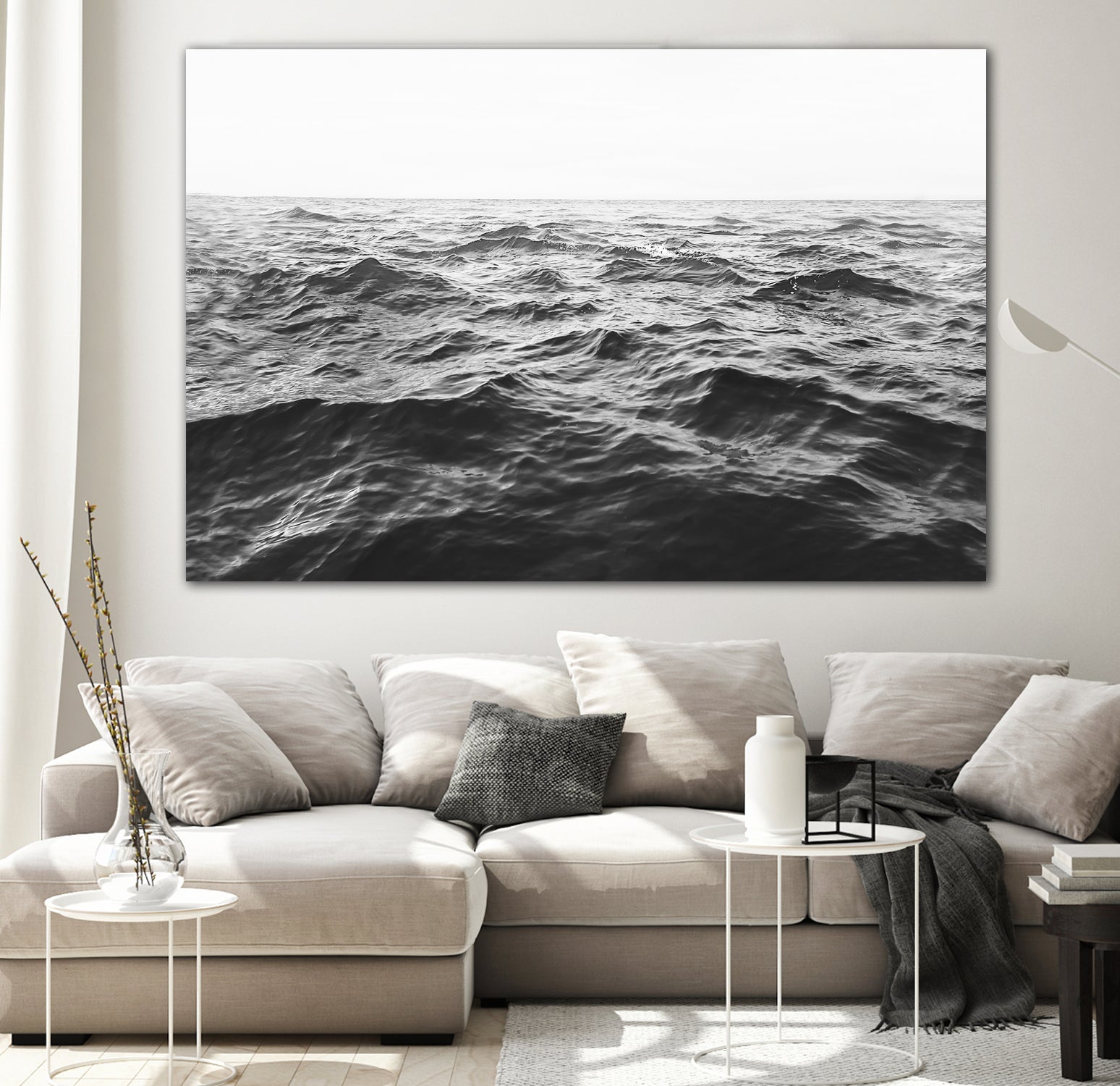 Wavy Horizon BW by Kathrin Pienaar on GIANT ART - landscape sea