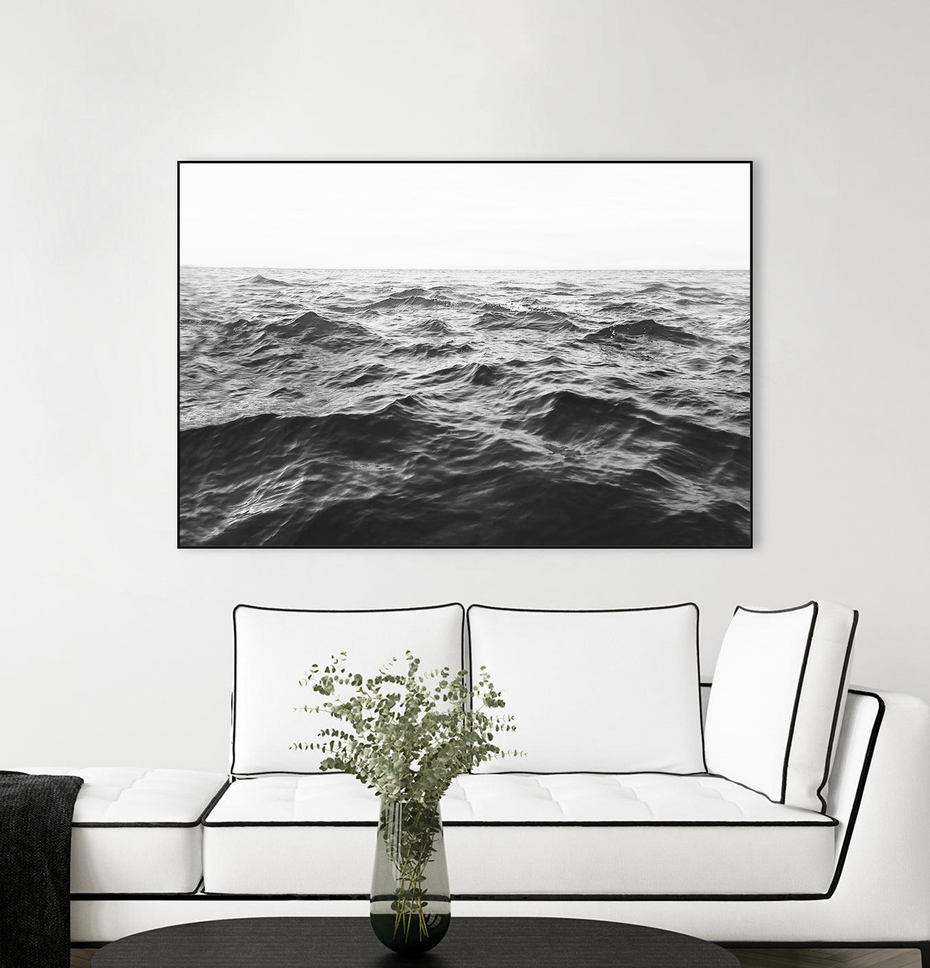 Wavy Horizon BW by Kathrin Pienaar on GIANT ART - landscape sea