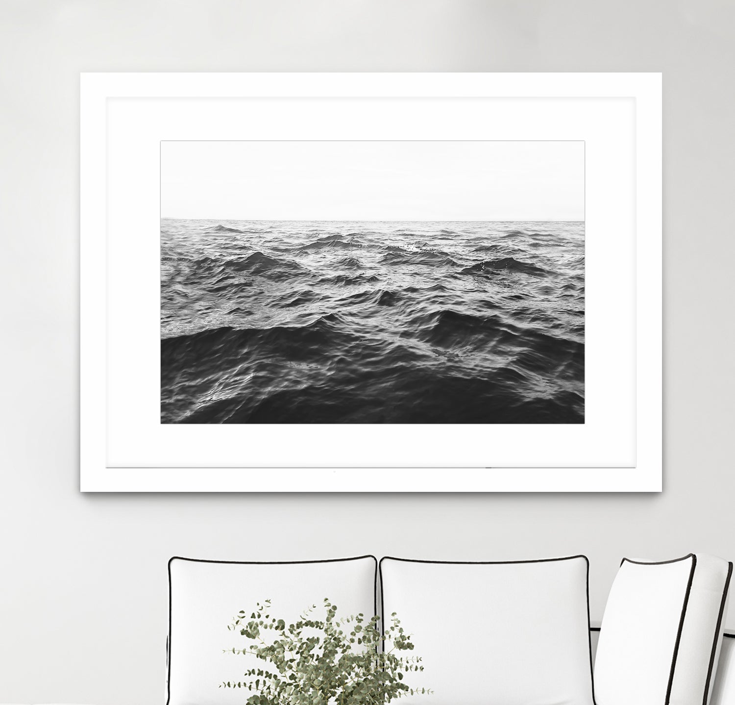 Wavy Horizon BW by Kathrin Pienaar on GIANT ART - landscape sea