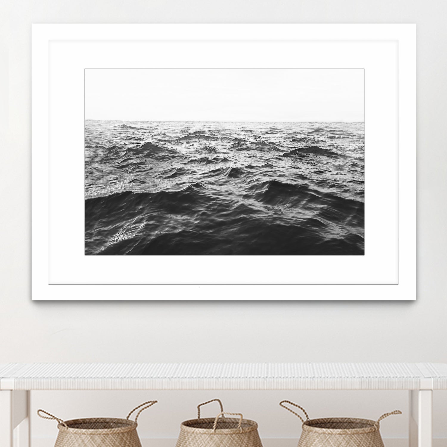 Wavy Horizon BW by Kathrin Pienaar on GIANT ART - landscape sea