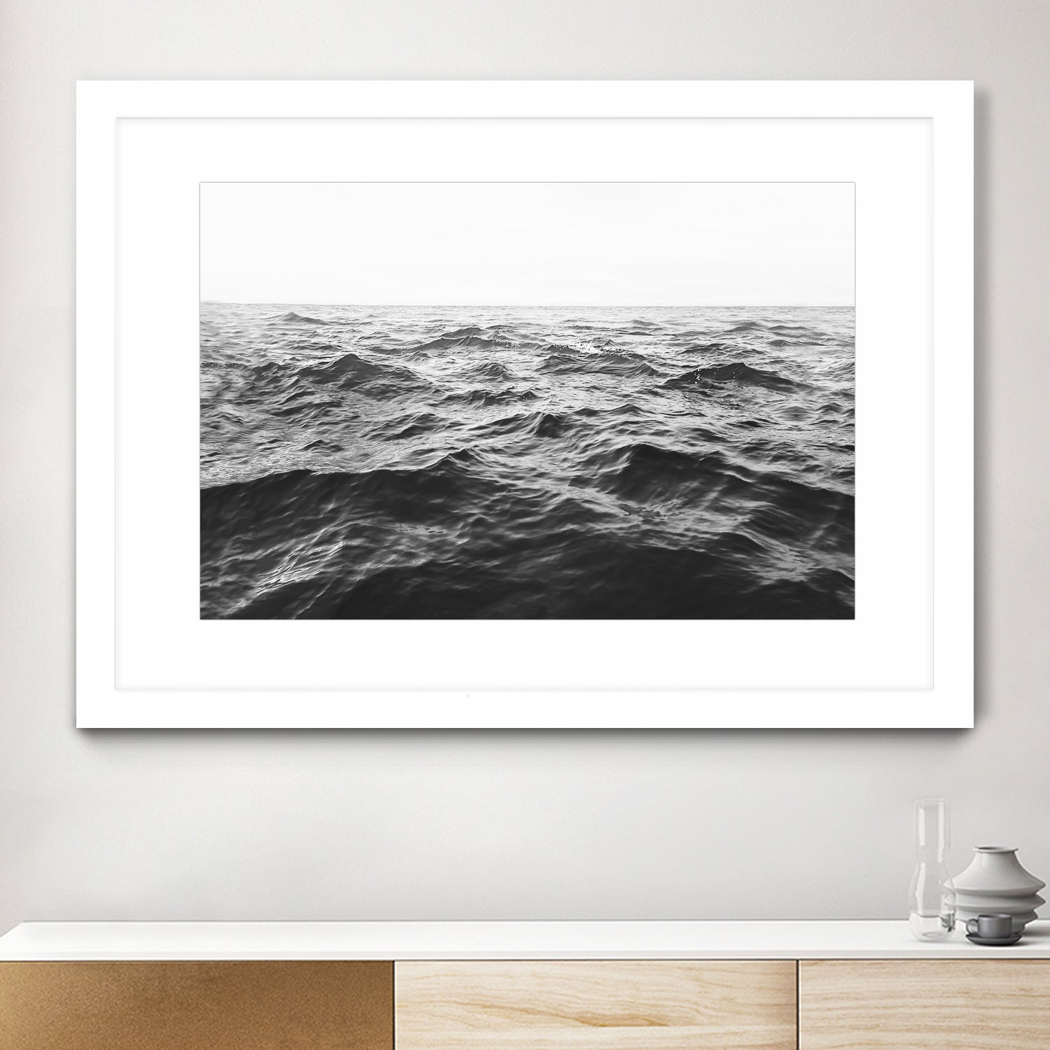 Wavy Horizon BW by Kathrin Pienaar on GIANT ART - landscape sea