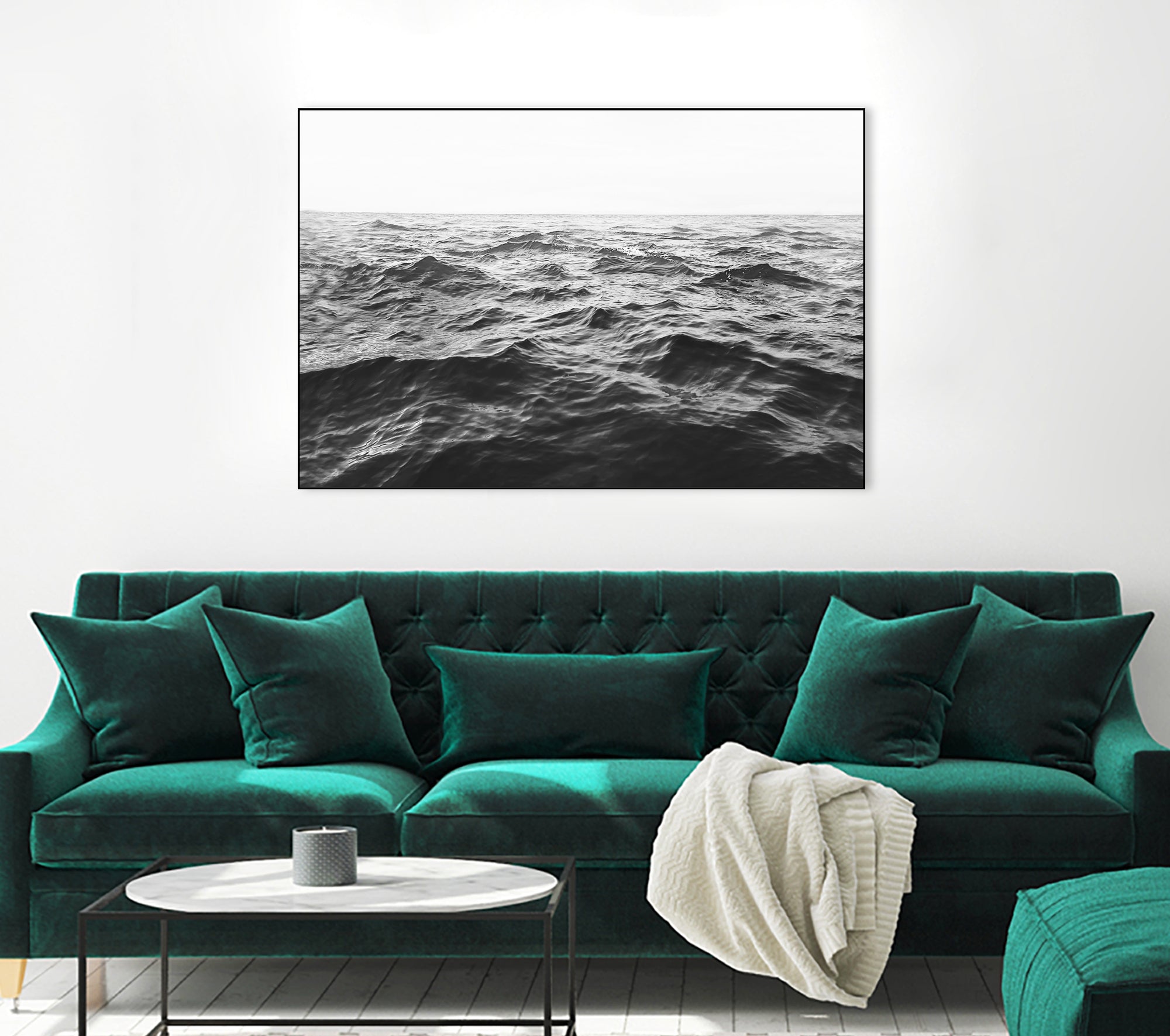 Wavy Horizon BW by Kathrin Pienaar on GIANT ART - landscape sea