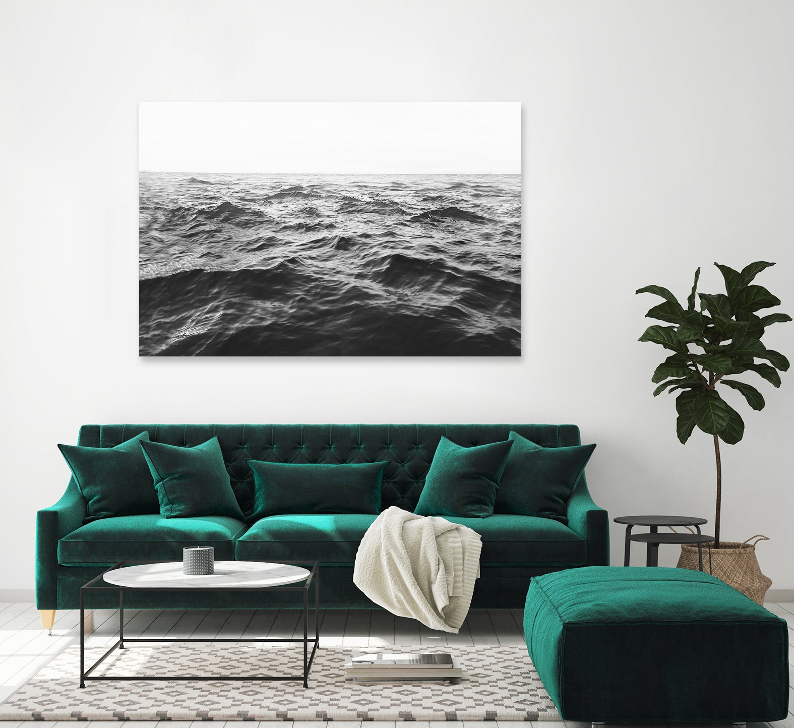 Wavy Horizon BW by Kathrin Pienaar on GIANT ART - landscape sea