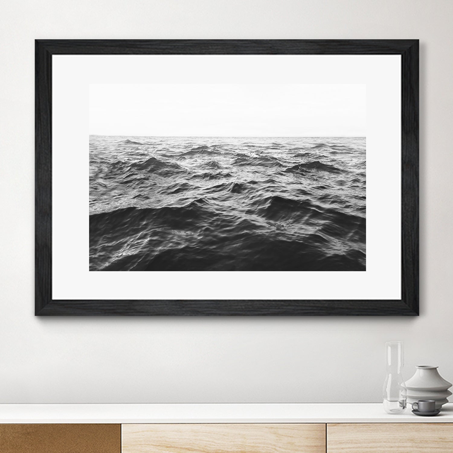Wavy Horizon BW by Kathrin Pienaar on GIANT ART - landscape sea