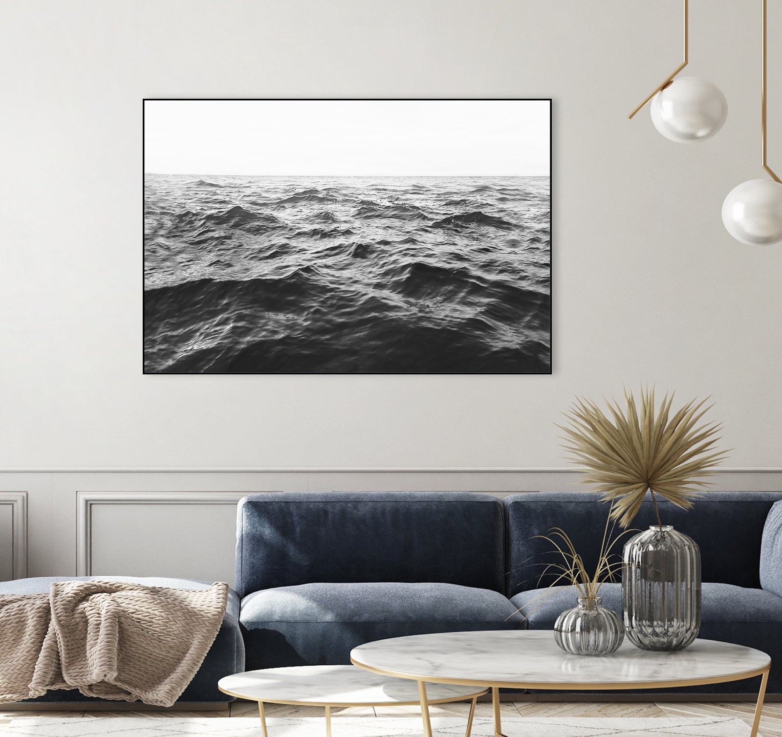 Wavy Horizon BW by Kathrin Pienaar on GIANT ART - landscape sea