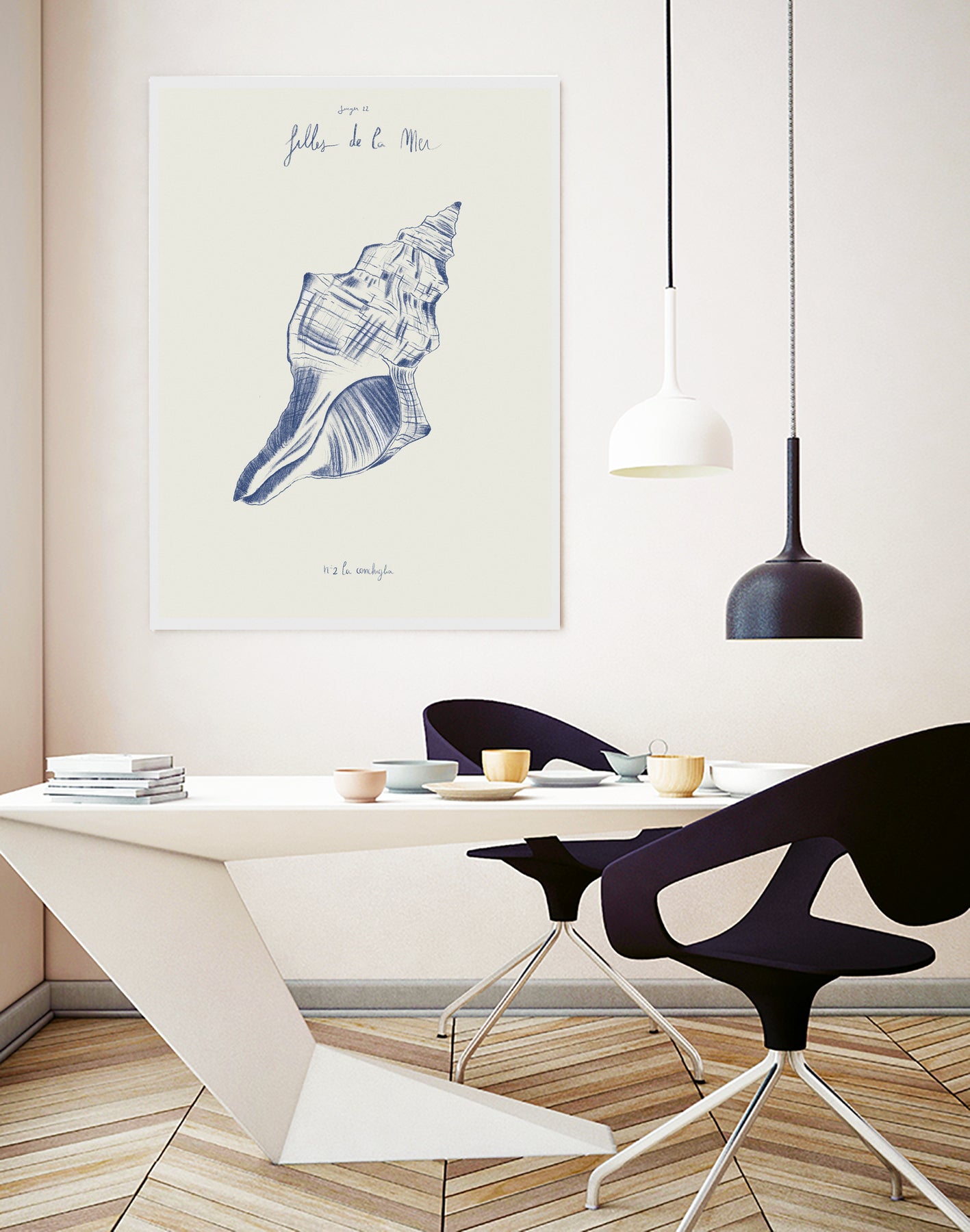Filles de la mer n.2 - La conchiglia by Giulia Mora on GIANT ART - blue costal  mora