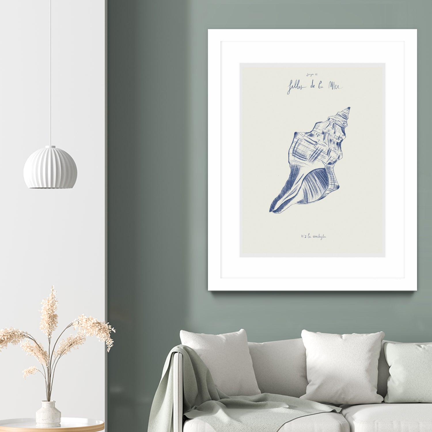 Filles de la mer n.2 - La conchiglia by Giulia Mora on GIANT ART - blue costal  mora
