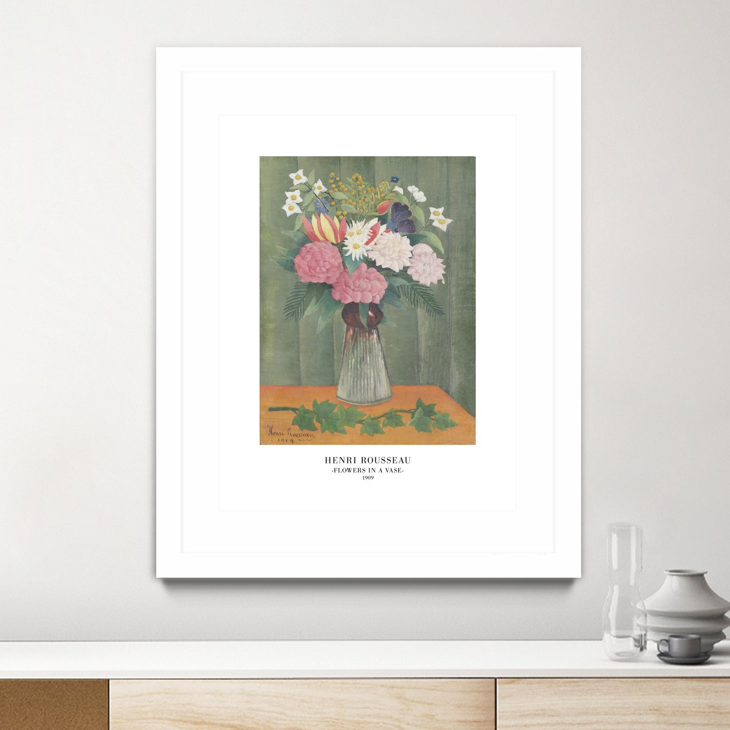Flowers In a Vase by Henri Rousseau on GIANT ART - henri rousseau flowers and plants henri rousseau