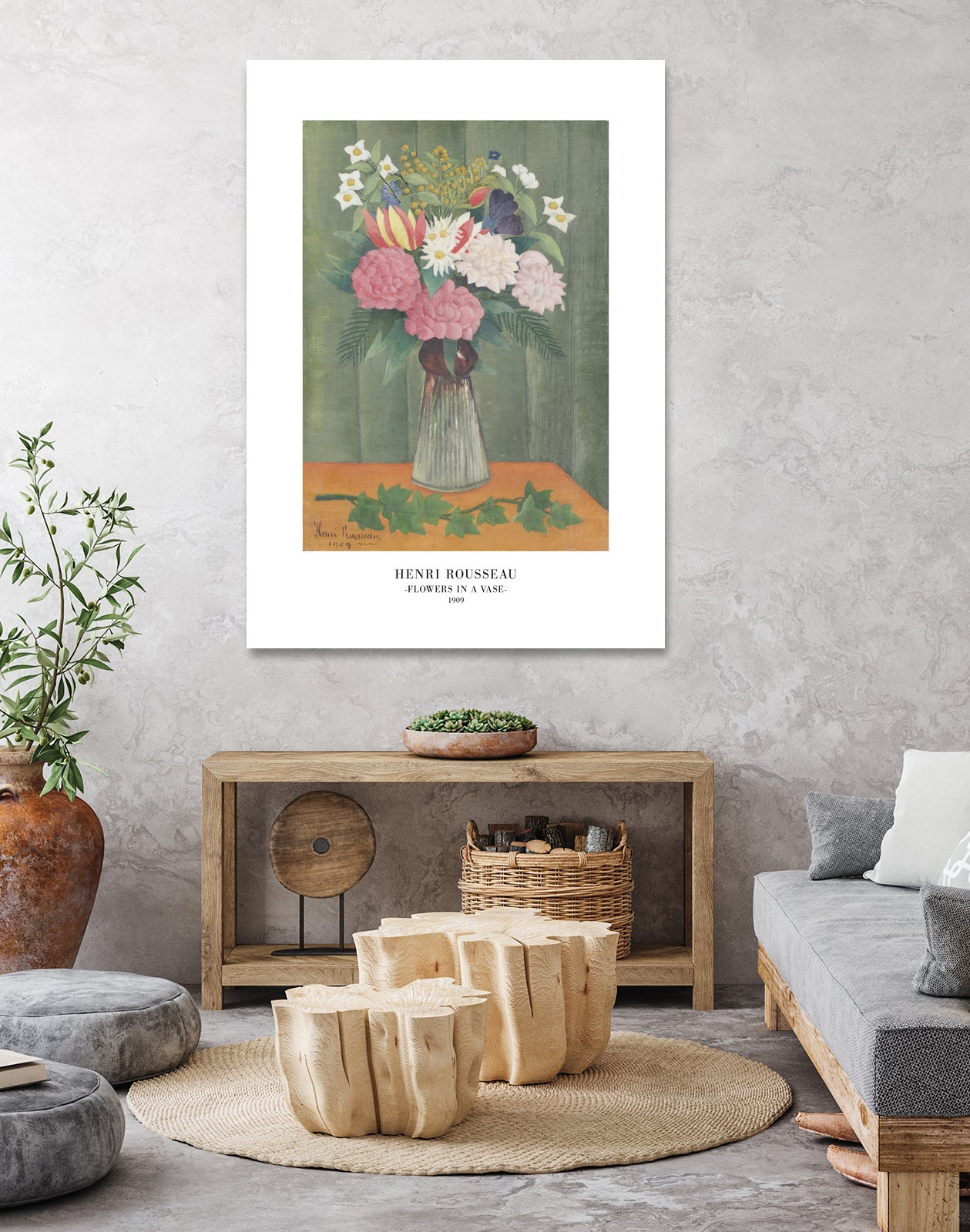 Flowers In a Vase by Henri Rousseau on GIANT ART - henri rousseau flowers and plants henri rousseau