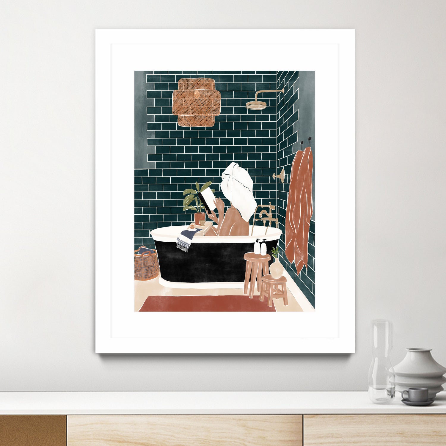Bathroom Babe by Ivy Green Illustrations on GIANT ART - home illustration home