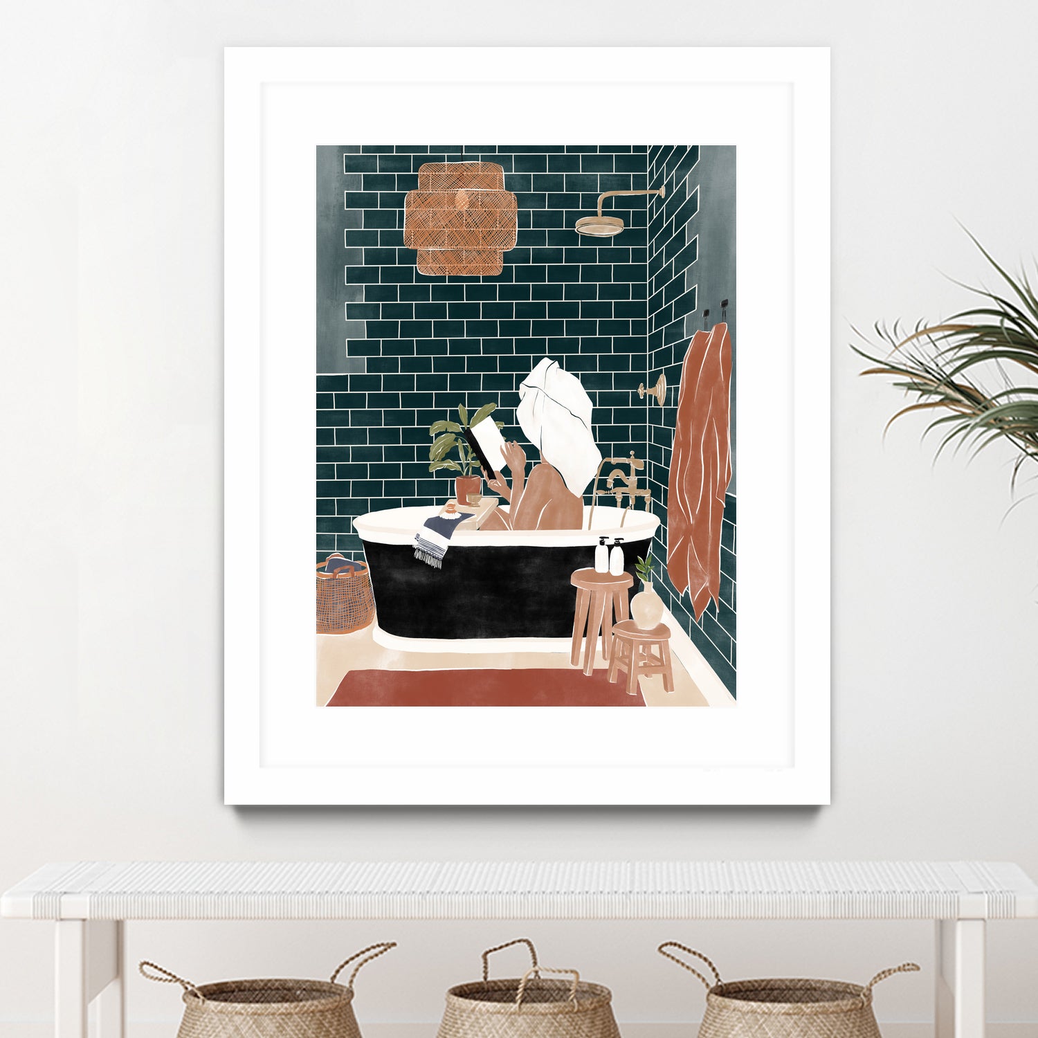 Bathroom Babe by Ivy Green Illustrations on GIANT ART - home illustration home