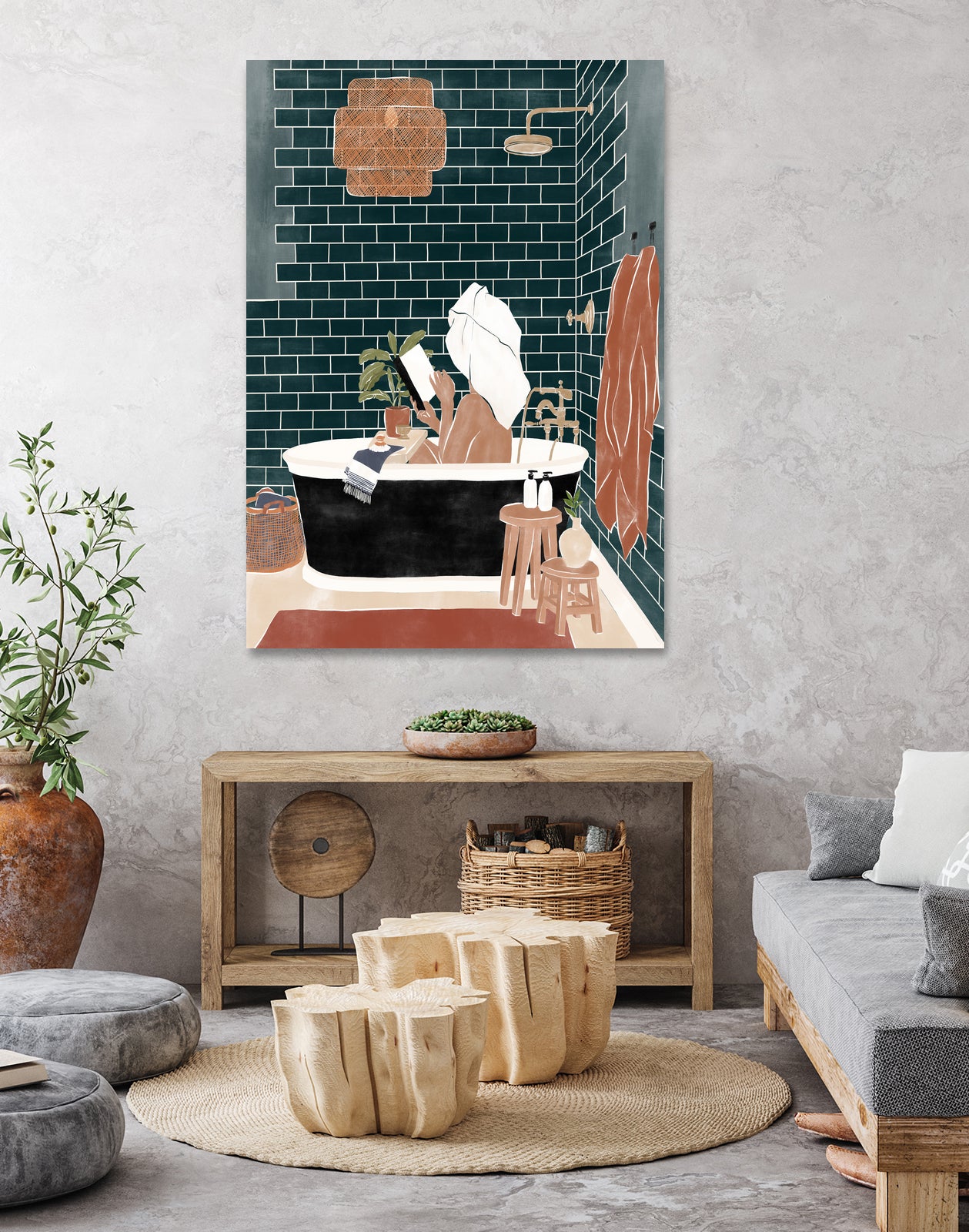 Bathroom Babe by Ivy Green Illustrations on GIANT ART - home illustration home
