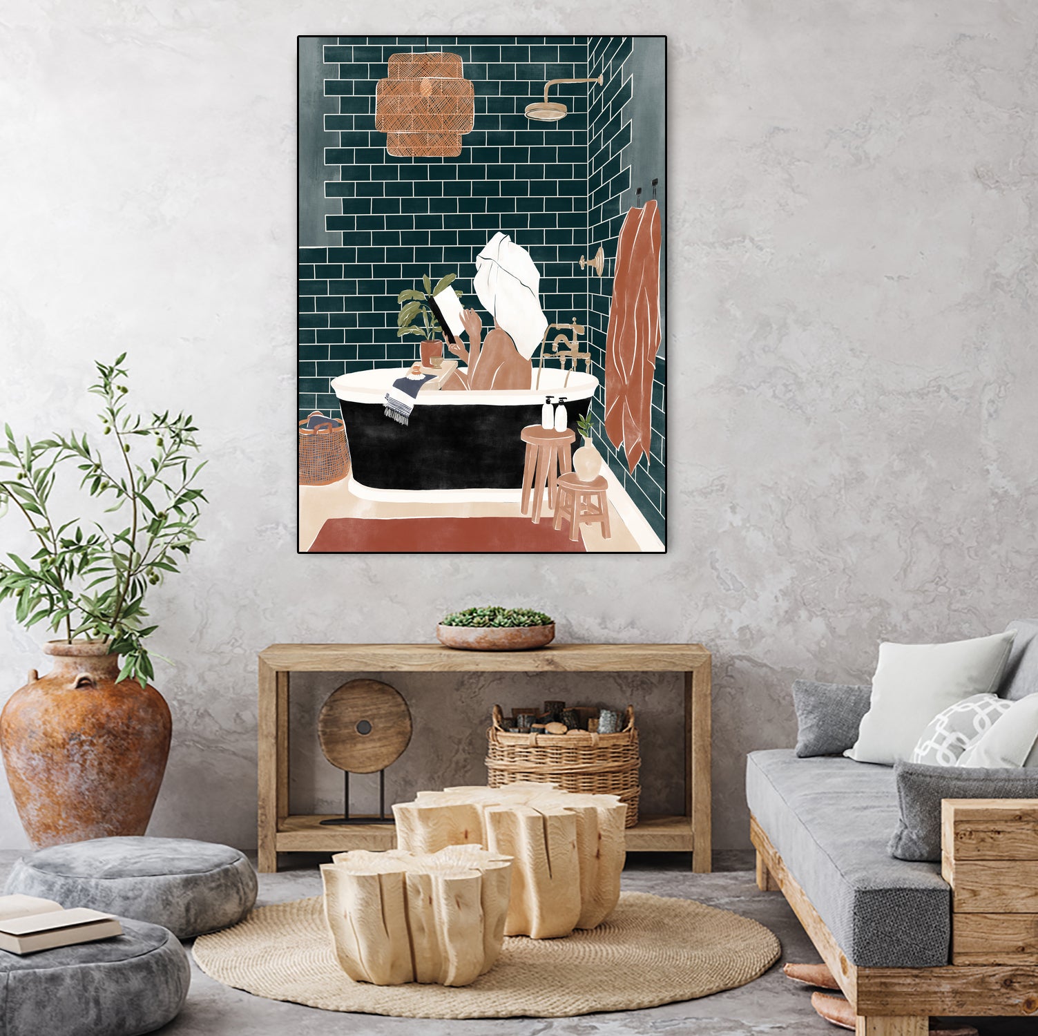 Bathroom Babe by Ivy Green Illustrations on GIANT ART - home illustration home