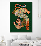 Asiantiger Green by Arty Guava on GIANT ART - illustration green background