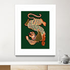 Asiantiger Green by Arty Guava on GIANT ART - illustration green background